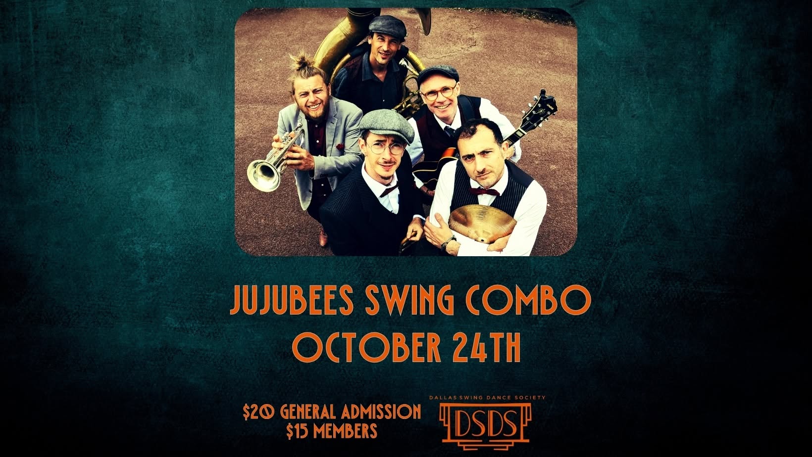 Live band at DSDS! Jujubees Swing Combo — SUN 25 OCT