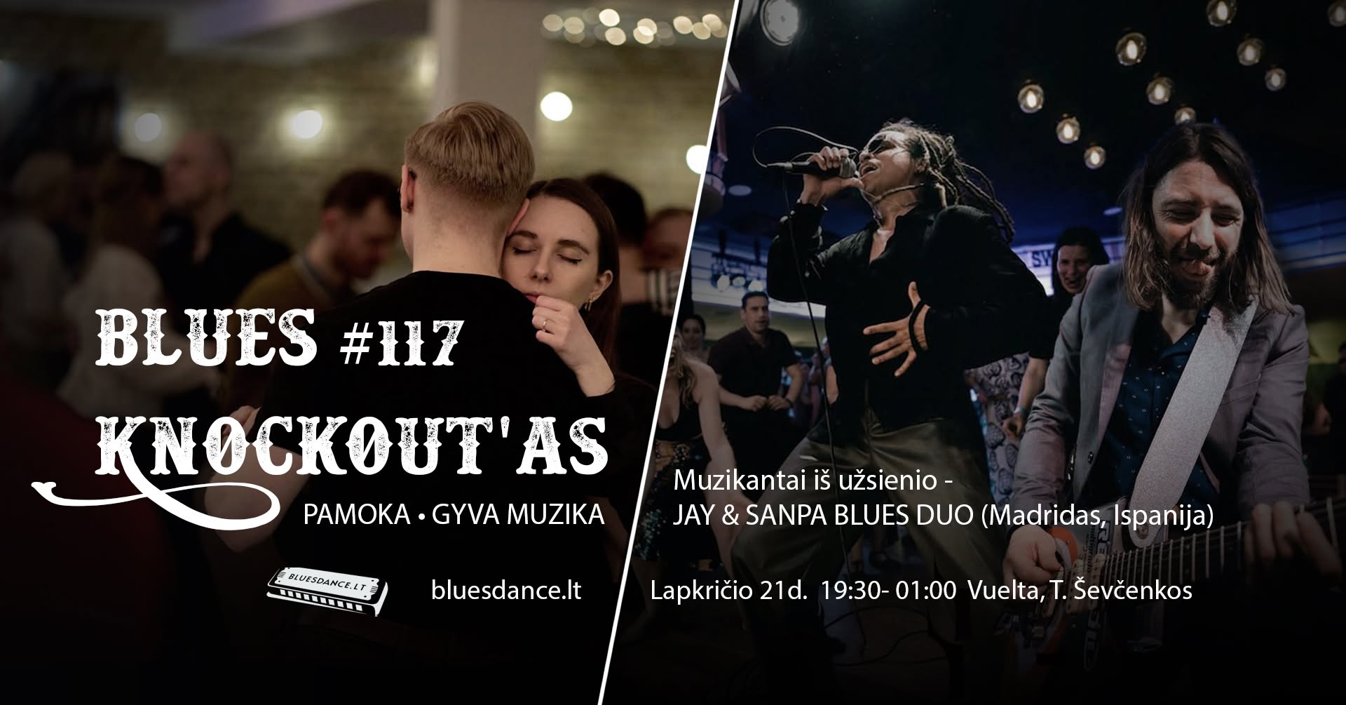 Blues Knockout'as #117 + pamoka + special musical guests — SAT 21 NOV