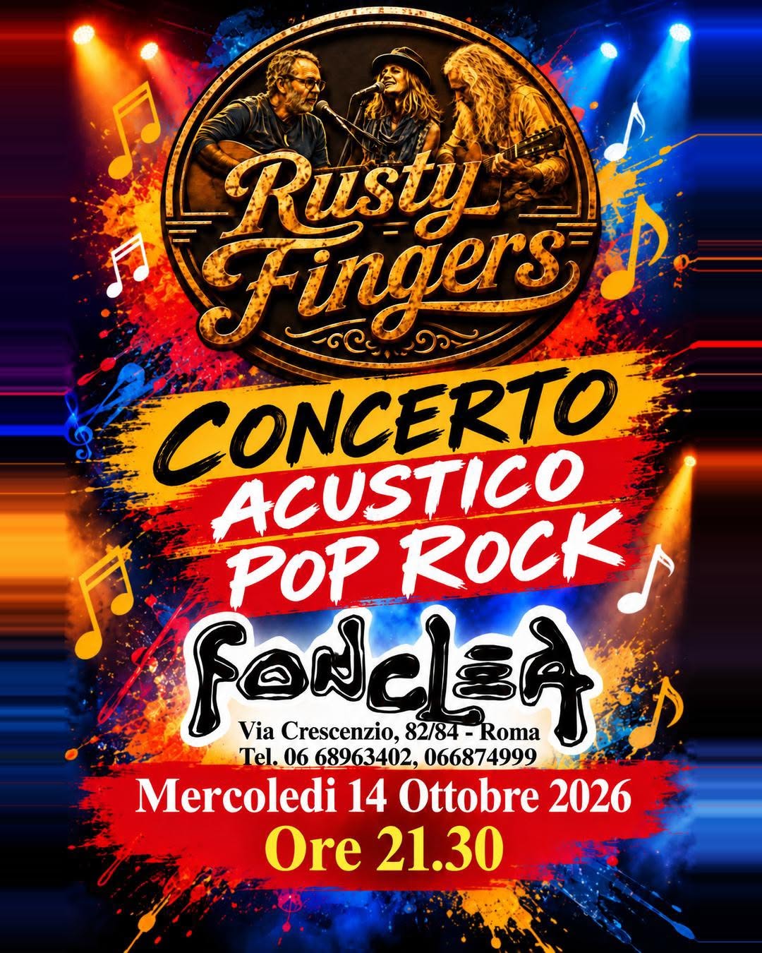 Pop/Rock unplugged con I Rusty Fingers — WED 14 OCT