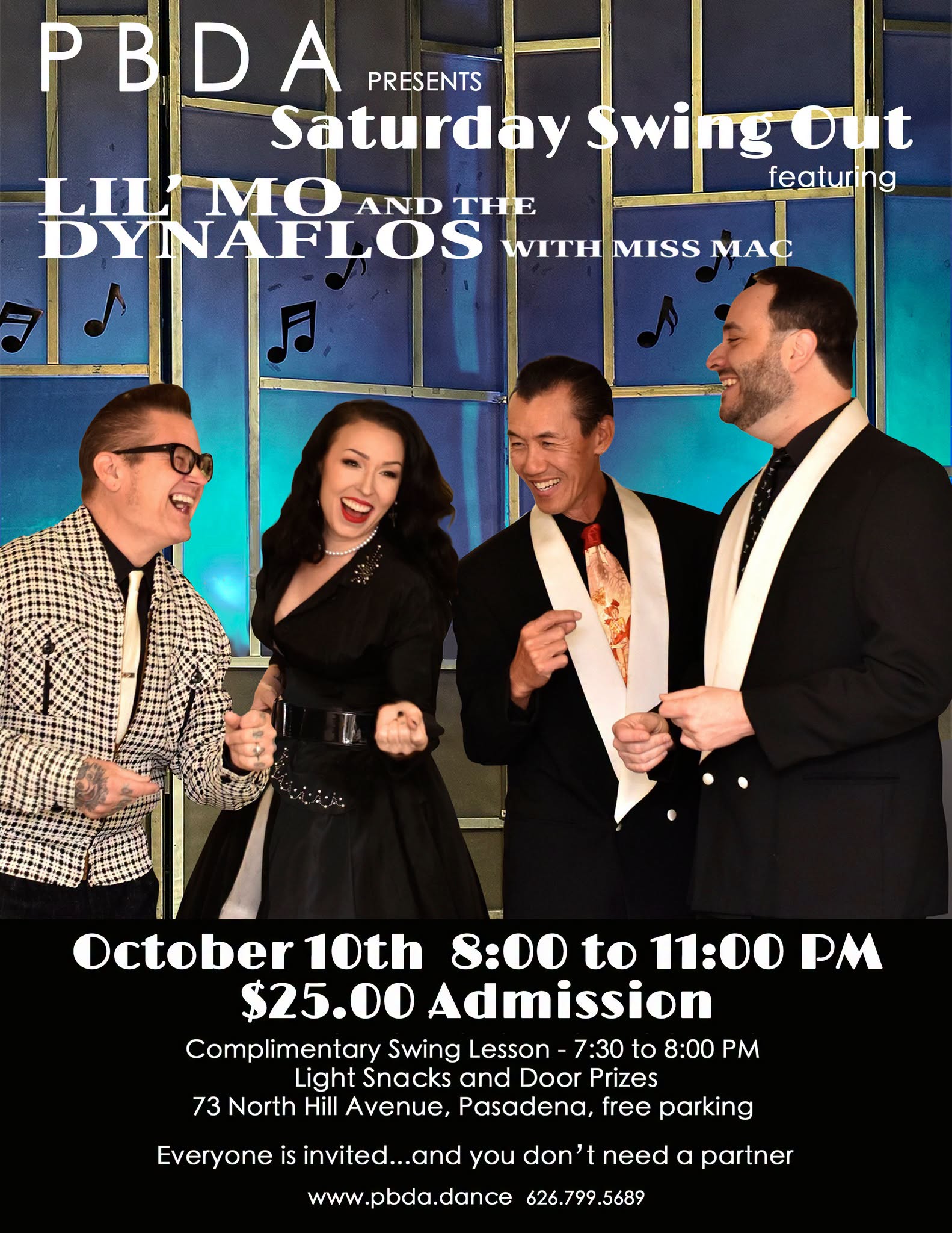 It's LIL' MO & THE DYNAFLOS Returning on SATURDAY, OCT. 10th, at PBDA! - Always Fun!!!  — SUN 11 OCT