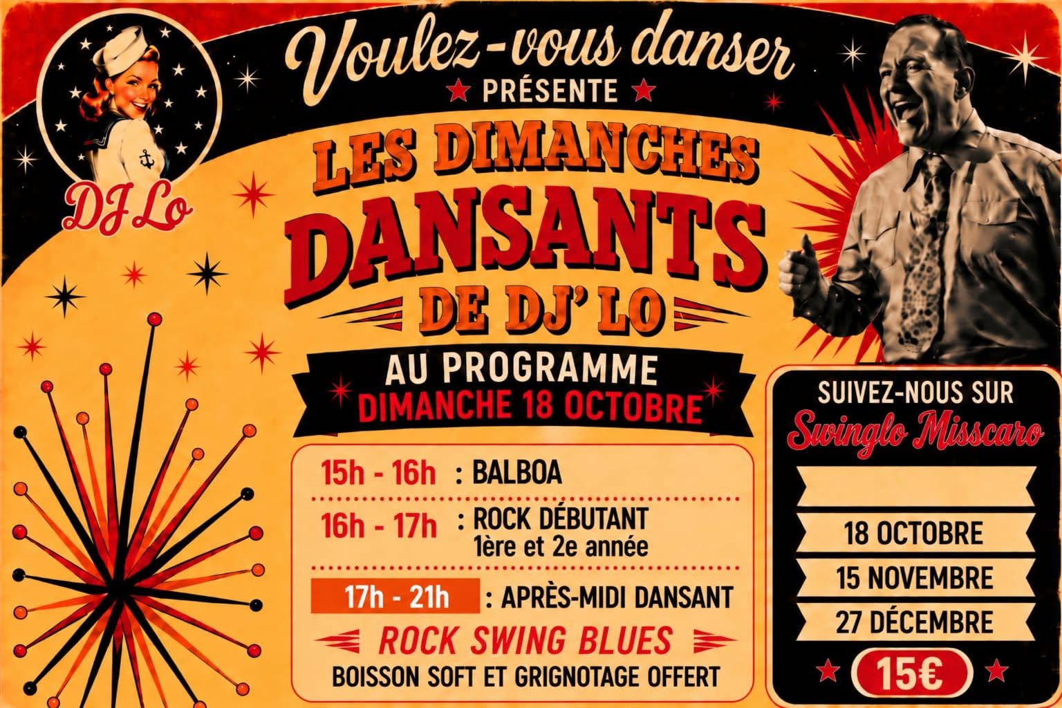 Dimanche dansant avec Dj'Lo — SUN 18 OCT