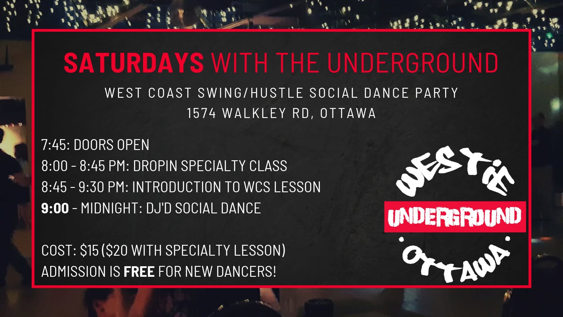 Saturdays With The Underground — SAT 17 – SUN 18 OCT