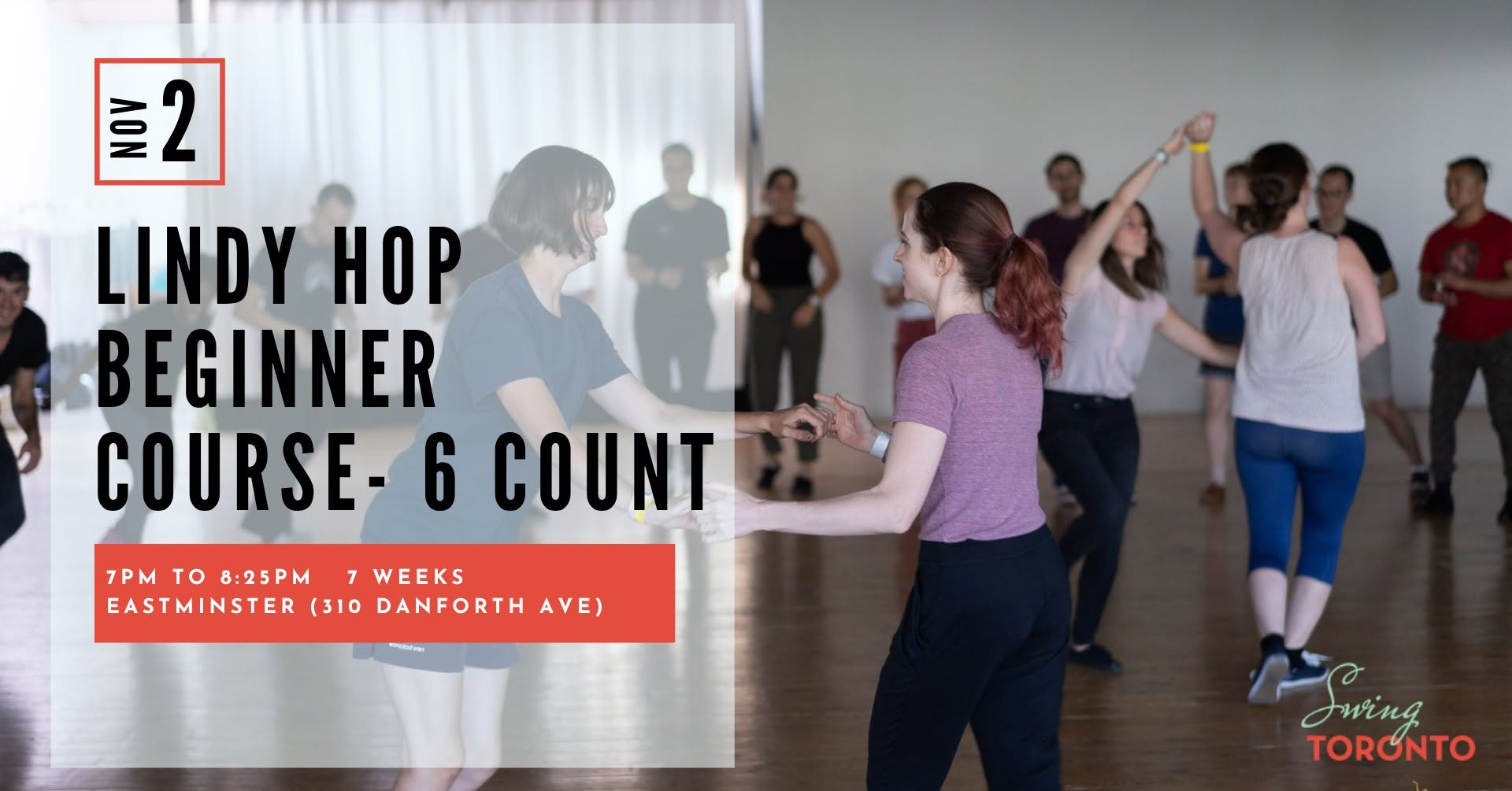 Lindy Hop Beginner 6-Count Course Starts Monday November 2nd! 7 weeks — TUE 3 – TUE 17 NOV