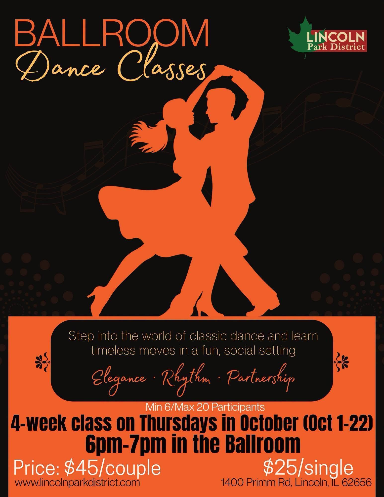 Four (4) Week Ballroom Dance Classes — THU 15 – FRI 16 OCT