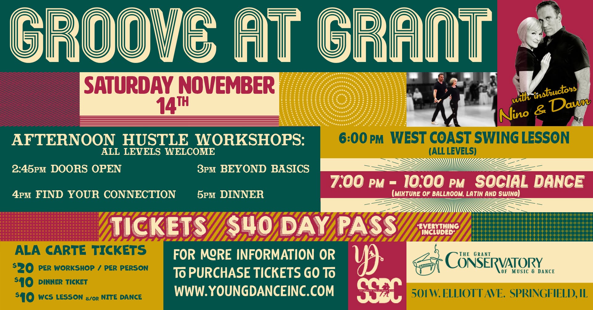 Hustle Workshop with Chicago Instructors Nino & Dawn — SAT 14 – SUN 15 NOV