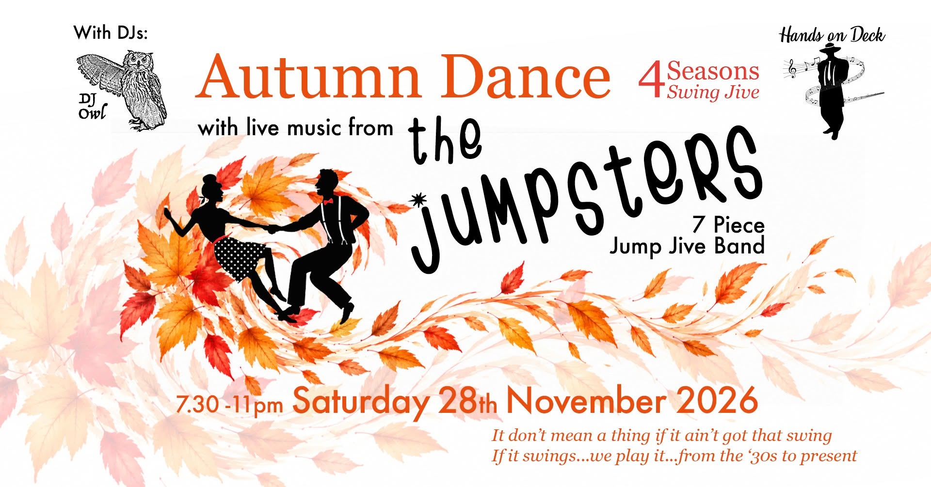 4SEASON AUTUMN SWING DANCE — SAT 28 NOV