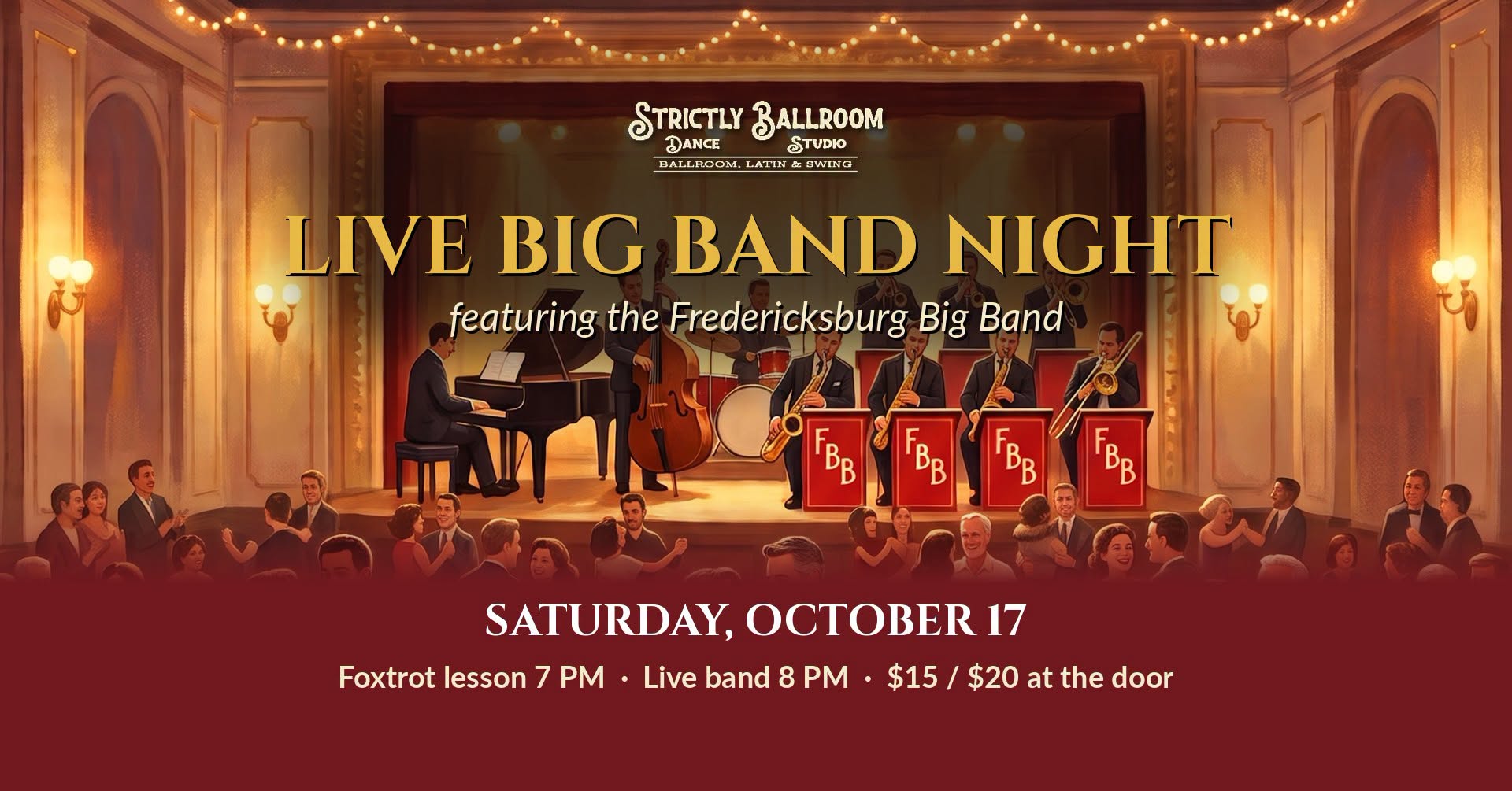 Saturday Social Featuring The Fredericksburg Big Band β SAT 17 OCT
