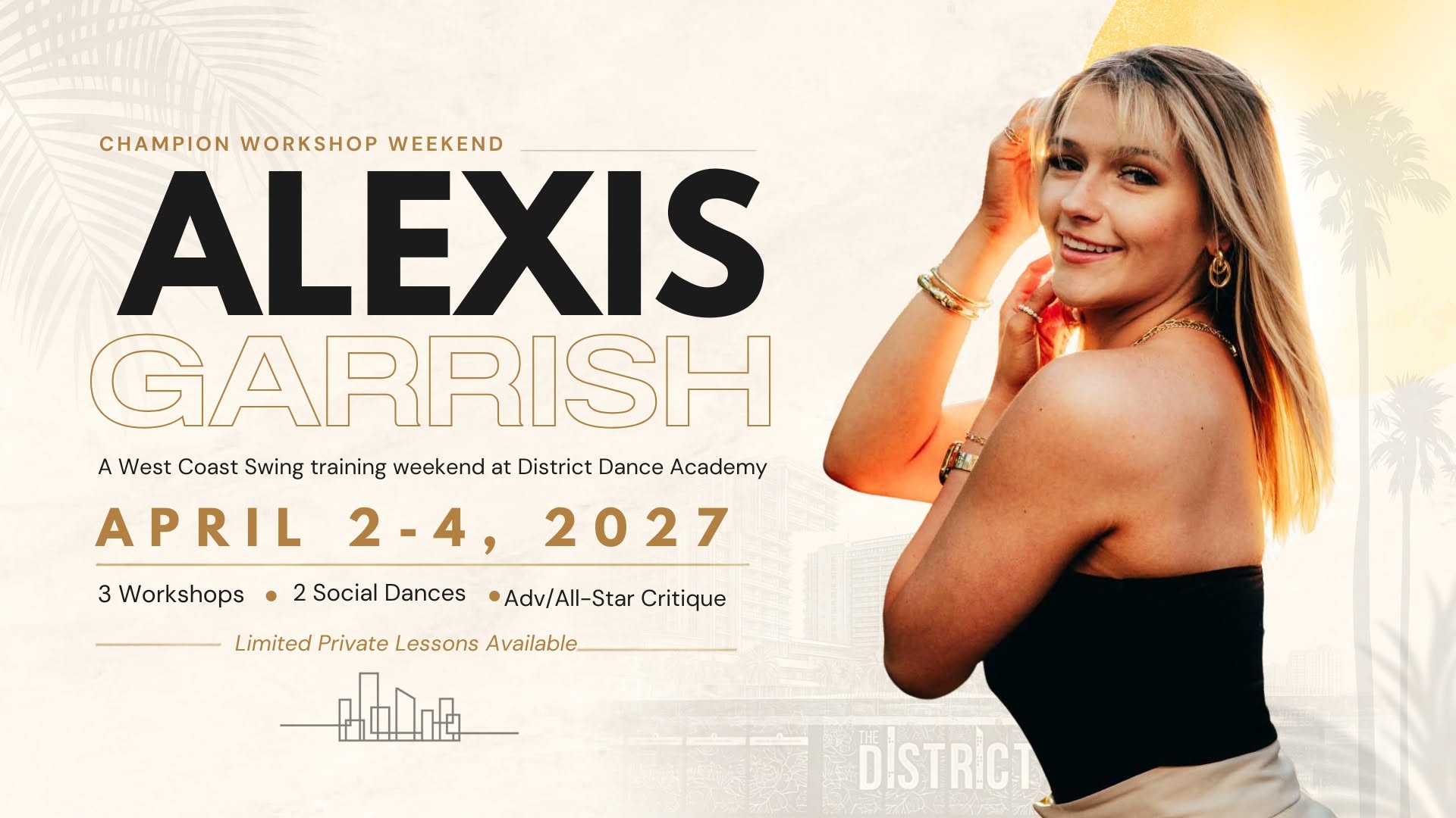 Alexis Garrish Champion Workshop Weekend at DDA — FRI 2 – SUN 4 APR 2027