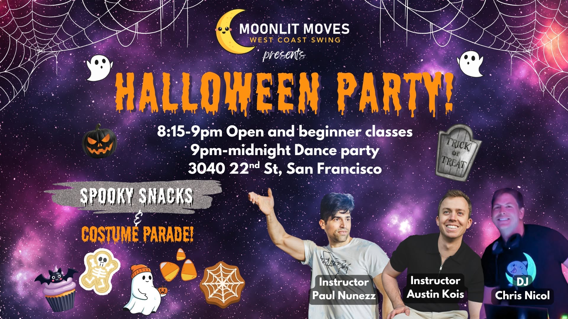 Moonlit Moves WCS! Halloween Party π Paul Nunez, Austin Kois, DJ Chris Nicol π»π¦ β SAT 31 OCT