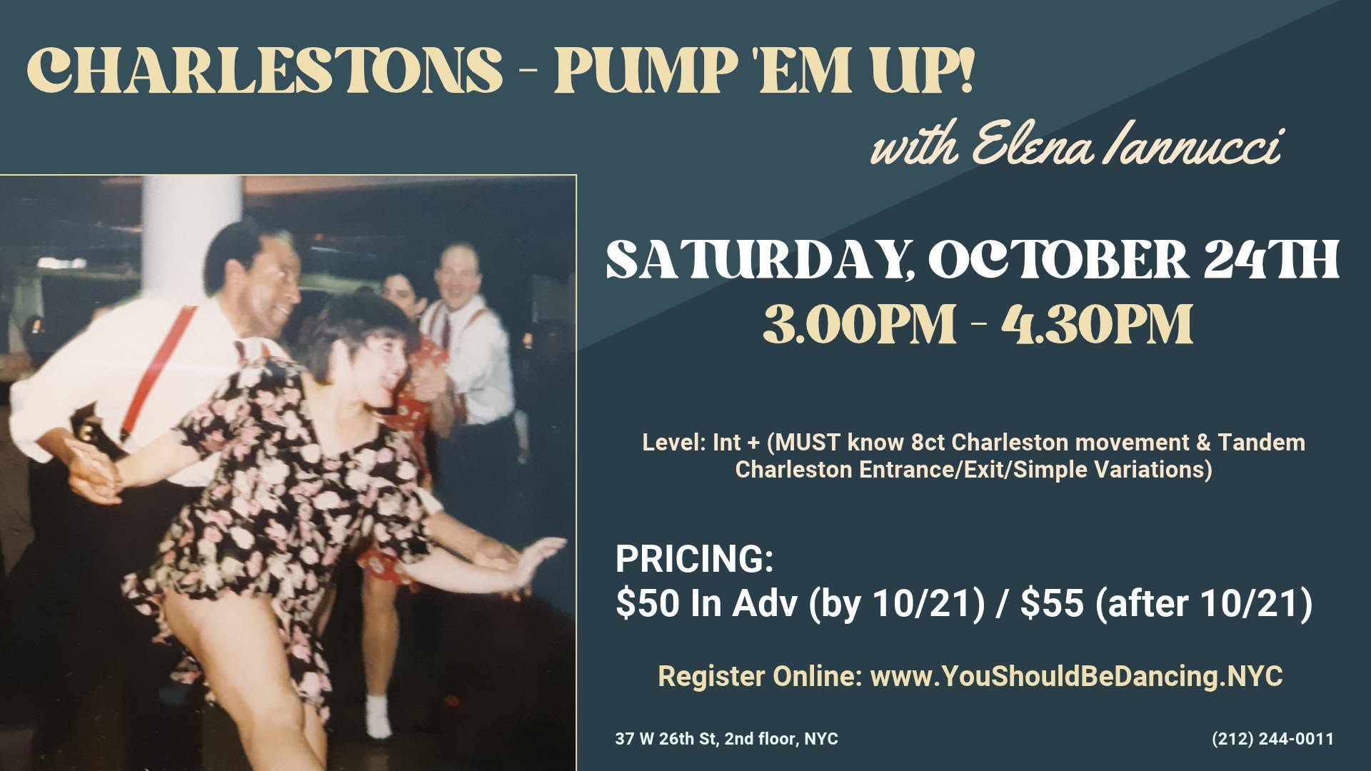 CHARLESTONS - PUMP 'EM UP! with Elena Iannucci — SAT 24 OCT
