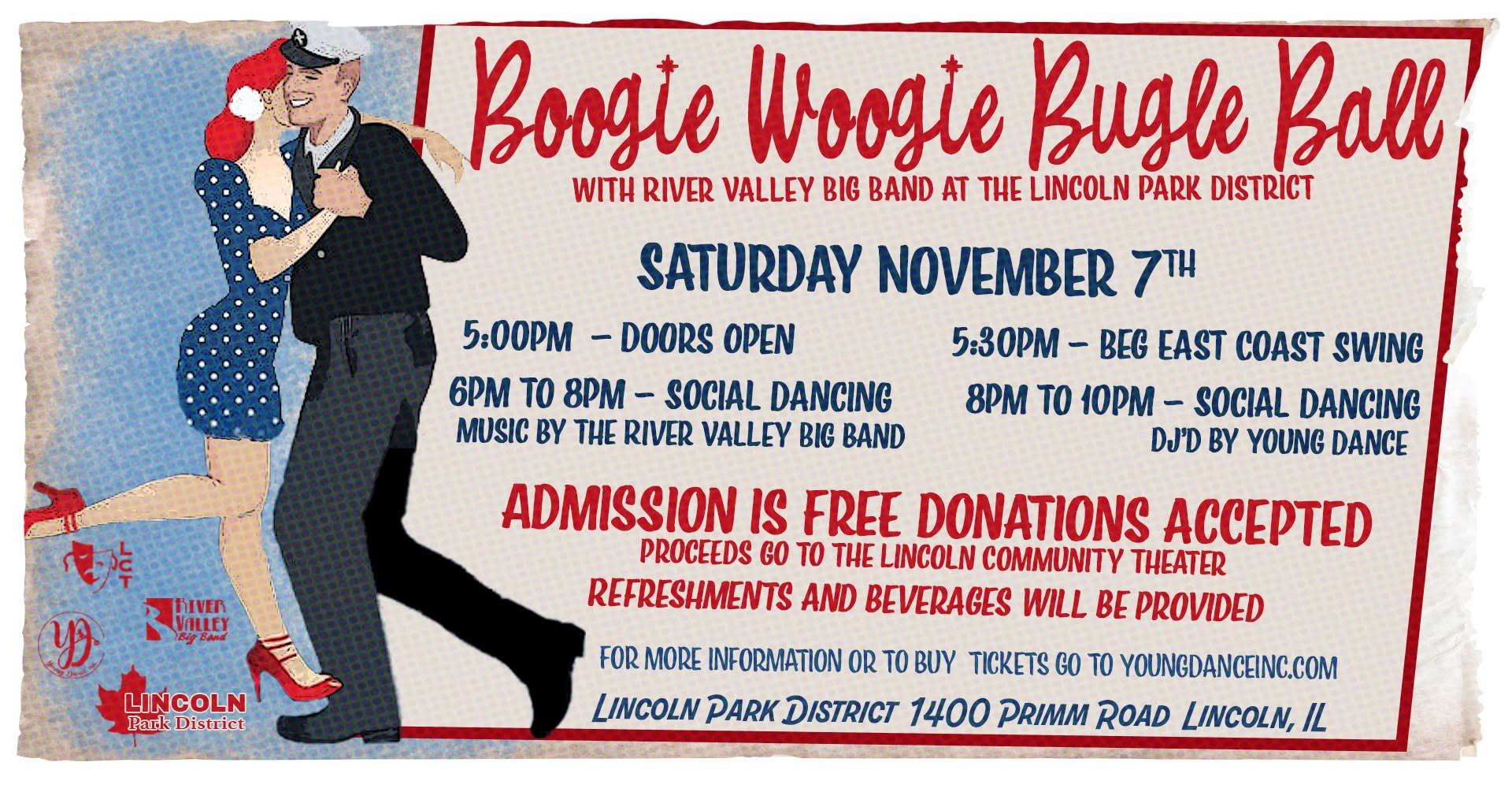 FREE BIG BAND Concert for Lincoln Community Theatre — SAT 7 – SUN 8 NOV