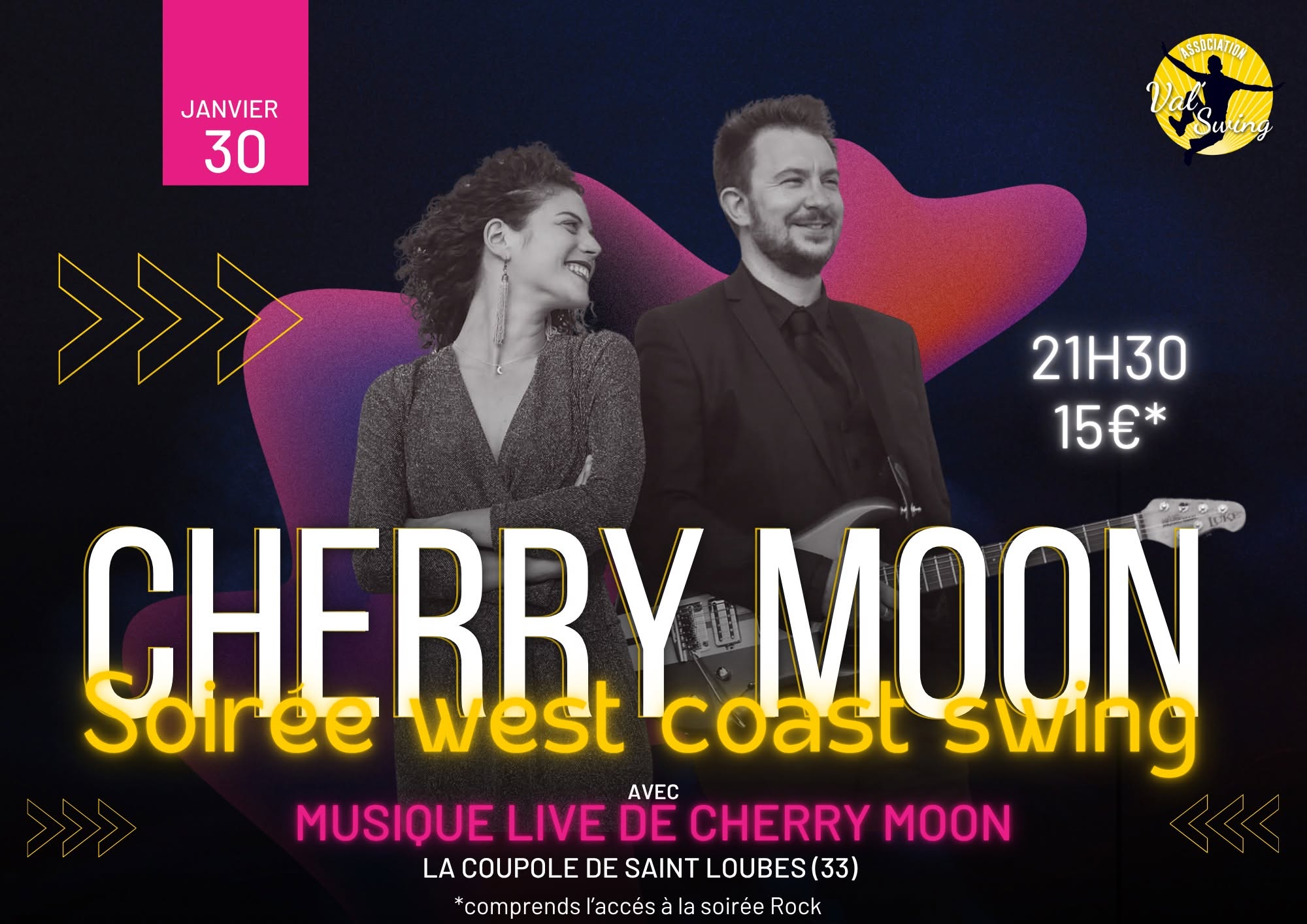 Soirée West Coast Swing avec musique live du duo CHERRY MOON  — SAT 30 JAN 2027