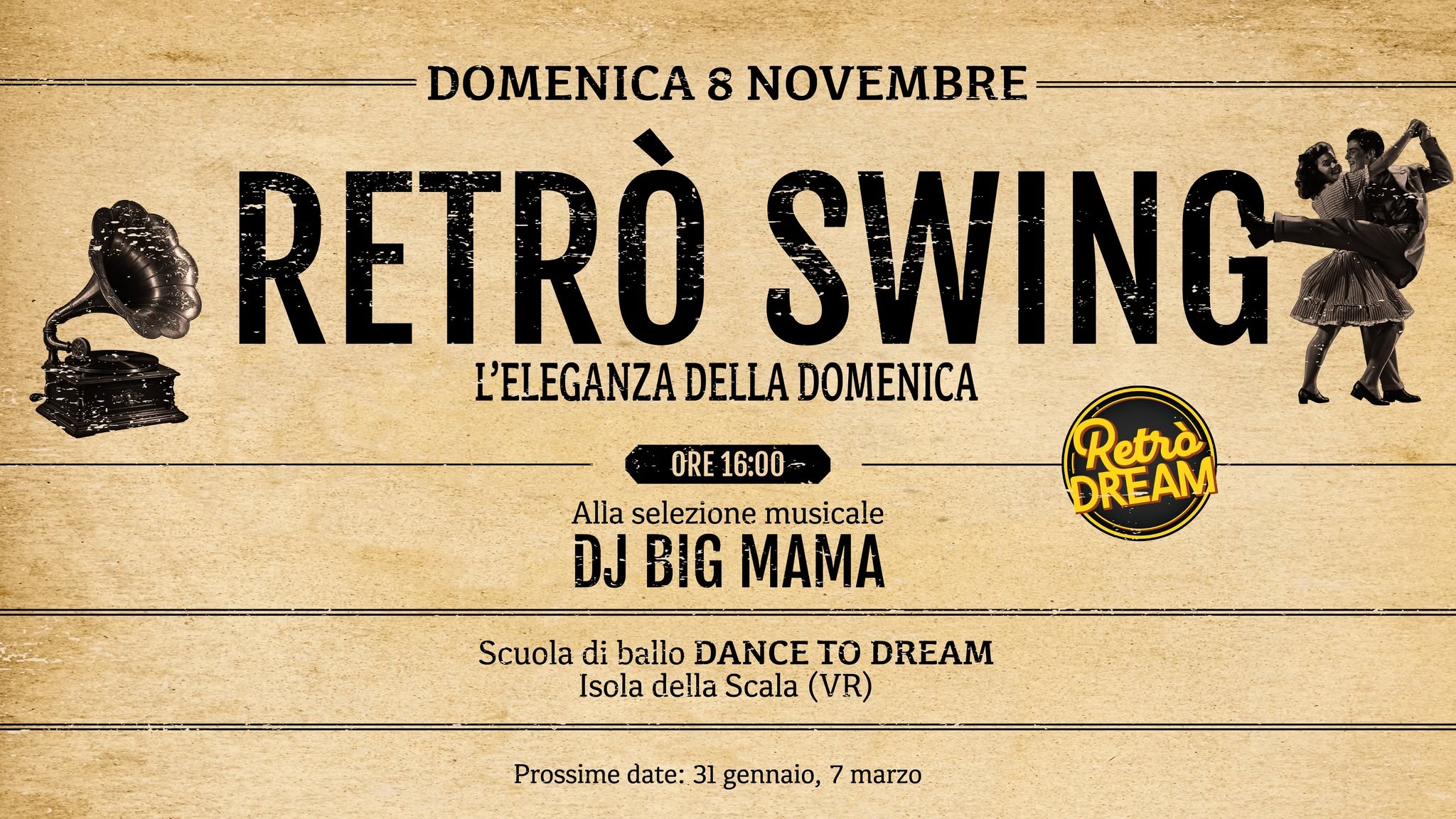 Retrรฒ Swing - Domenica 8 novembre โ SUN 8 NOV