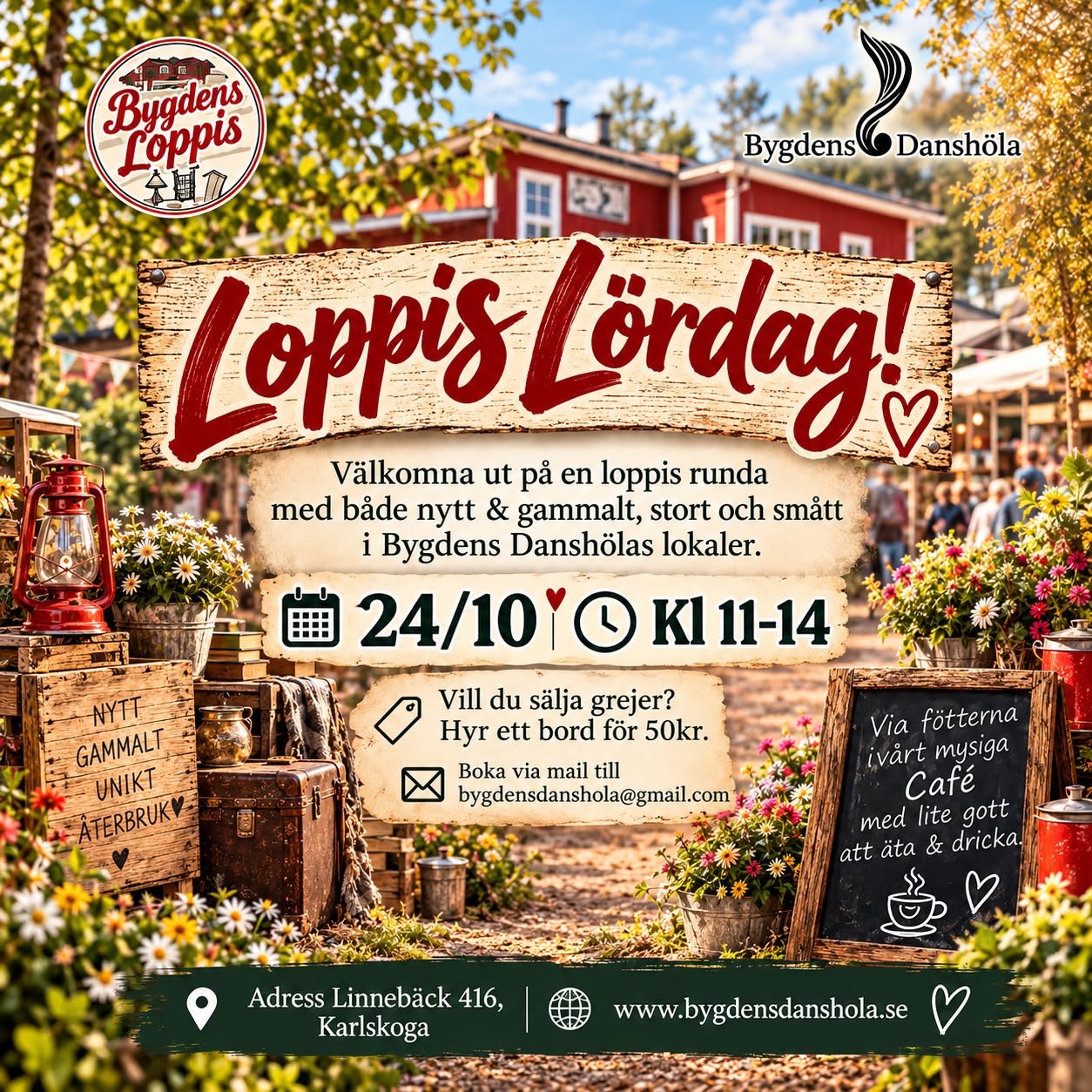 Loppis Lörda På Höla med Öppet Café! — SAT 24 OCT