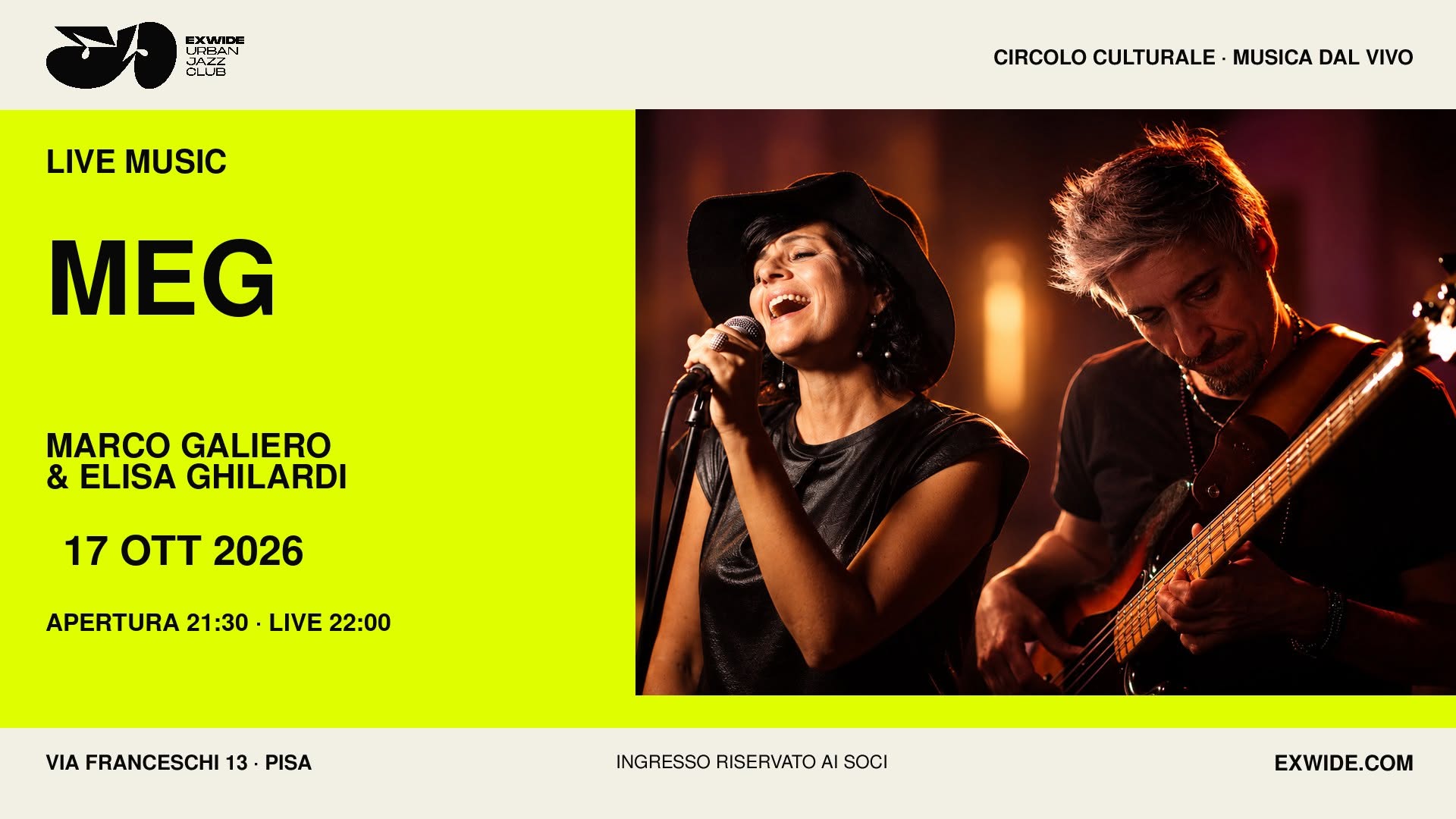 MEG in concerto all'EXWIDE — SAT 17 OCT