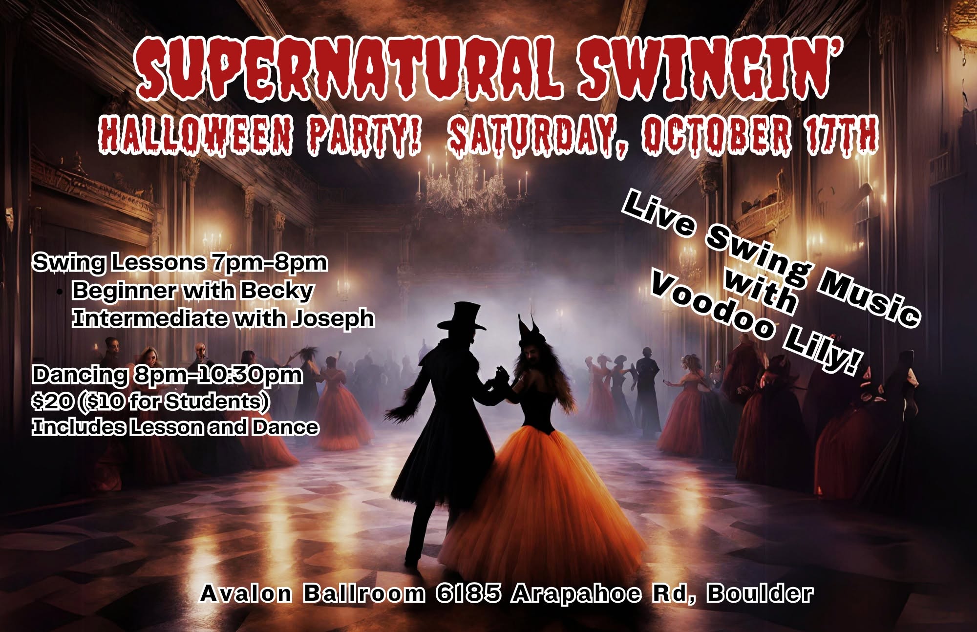 Swingin' Saturdays Halloween Addition! Live Music with Voodoo Lily! — SUN 18 OCT