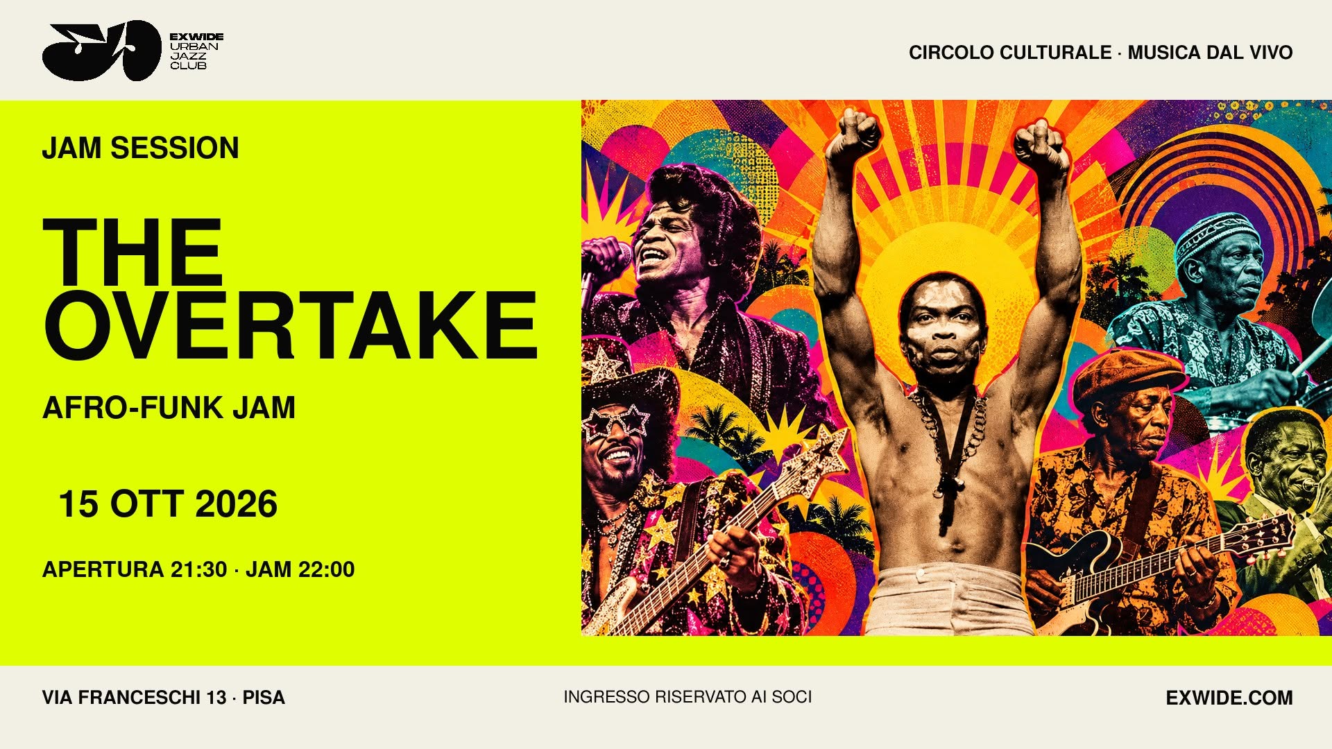 THE OVERTAKE - Afro funk Jam — THU 15 OCT
