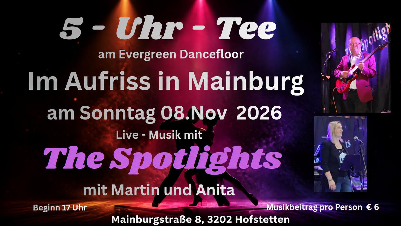 5-Uhr-Tee mit Live-Musik — SUN 8 NOV