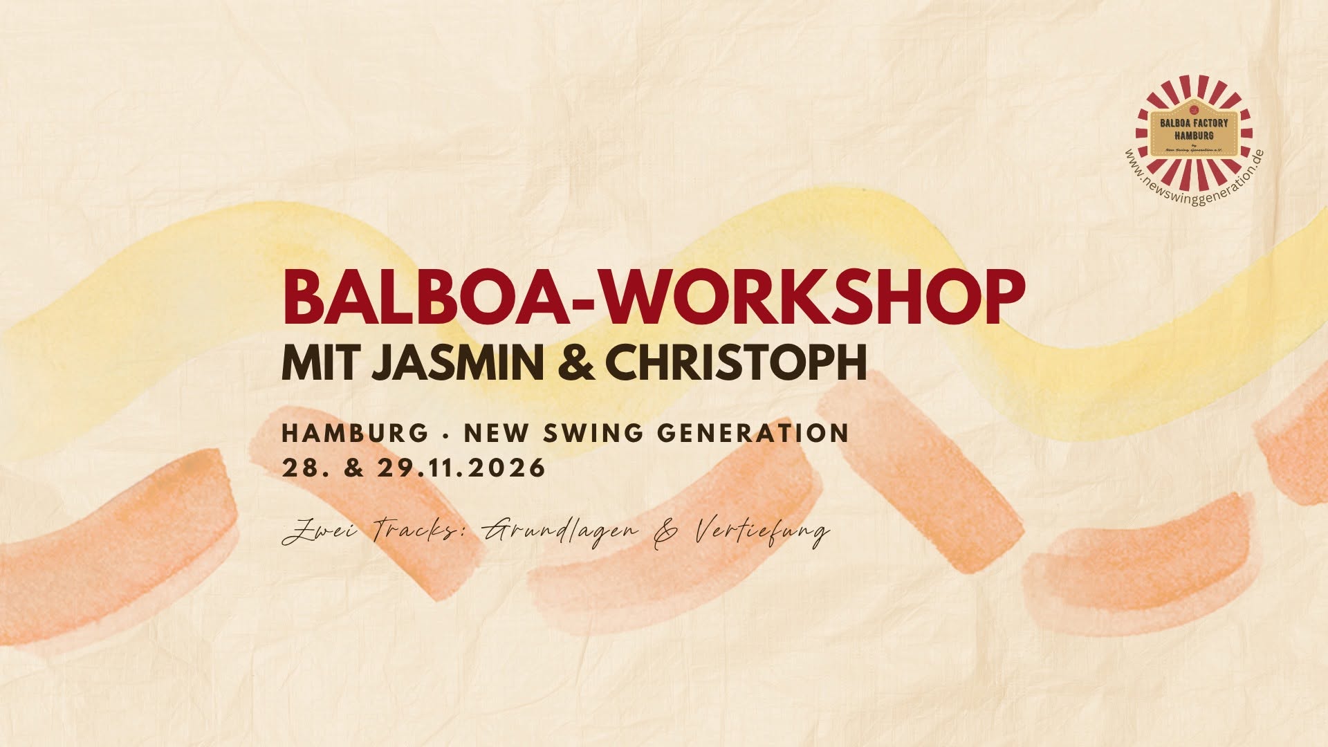 Balboa Workshop mit Jasmin & Christoph 28. & 29. November 2026 — SAT 28 NOV