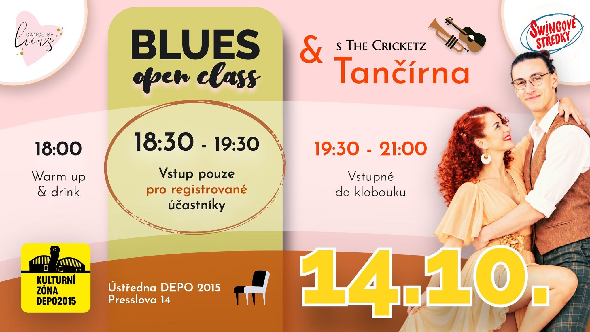 BLUES Open Class 🧡 ŘÍJEN & Swingový středek s The Cricketz 🦗 — WED 14 OCT