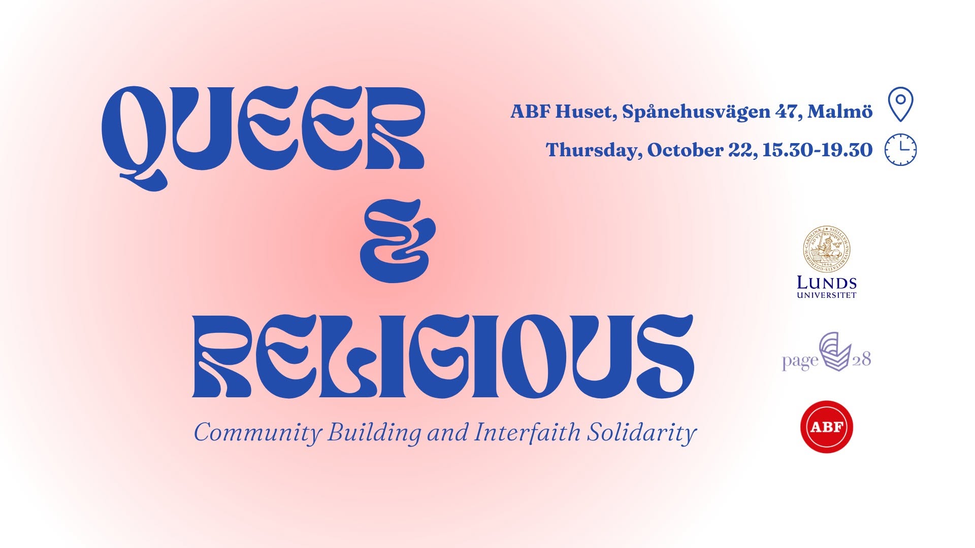 Queer & Religious - an Evening of Conversations on Community Buildning & Interfaith Soldarity — THU 22 OCT
