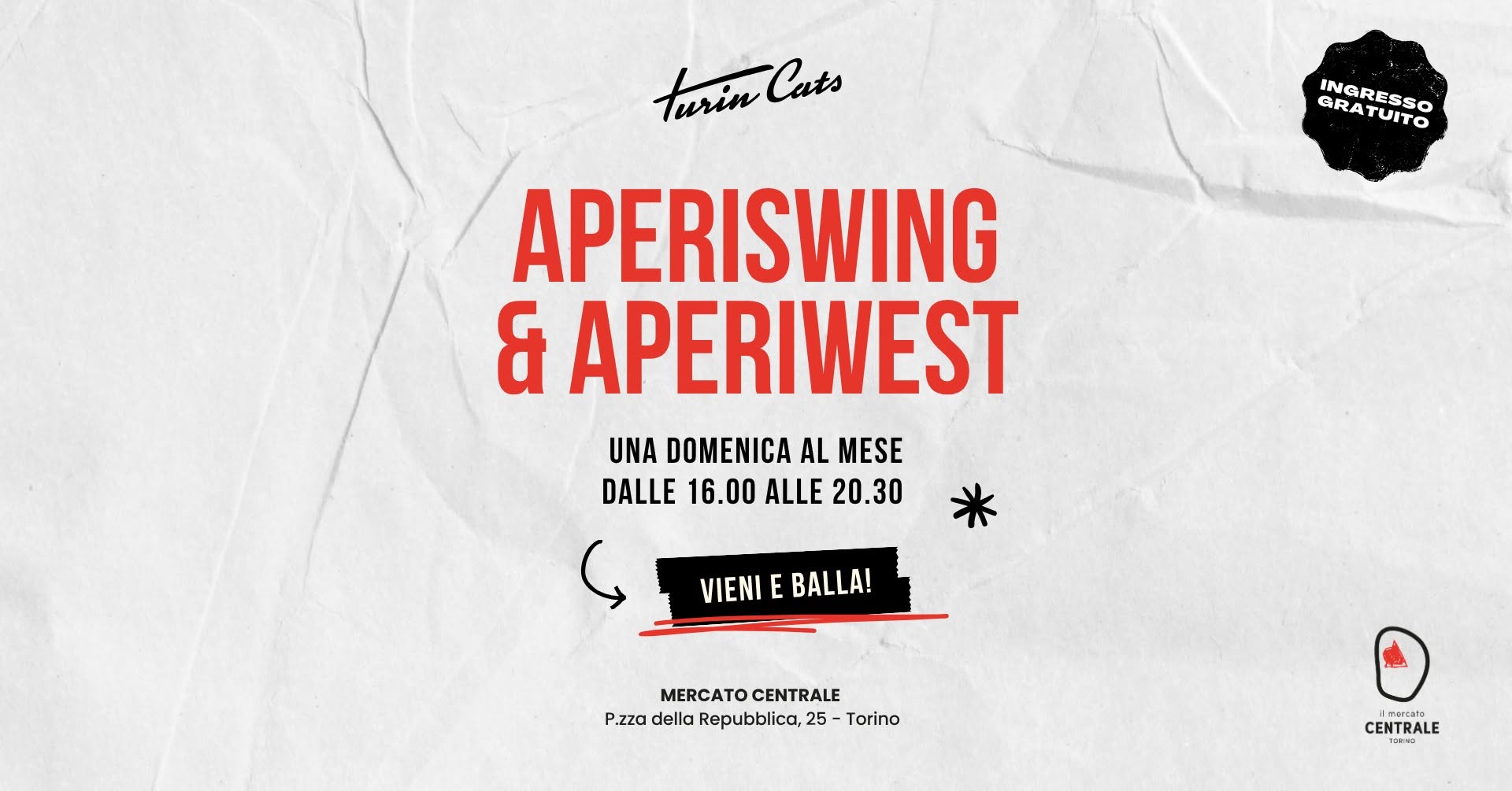 APERISWING & APERIWEST | Una domenica al mese al Mercato Centrale Torino — SUN 25 OCT