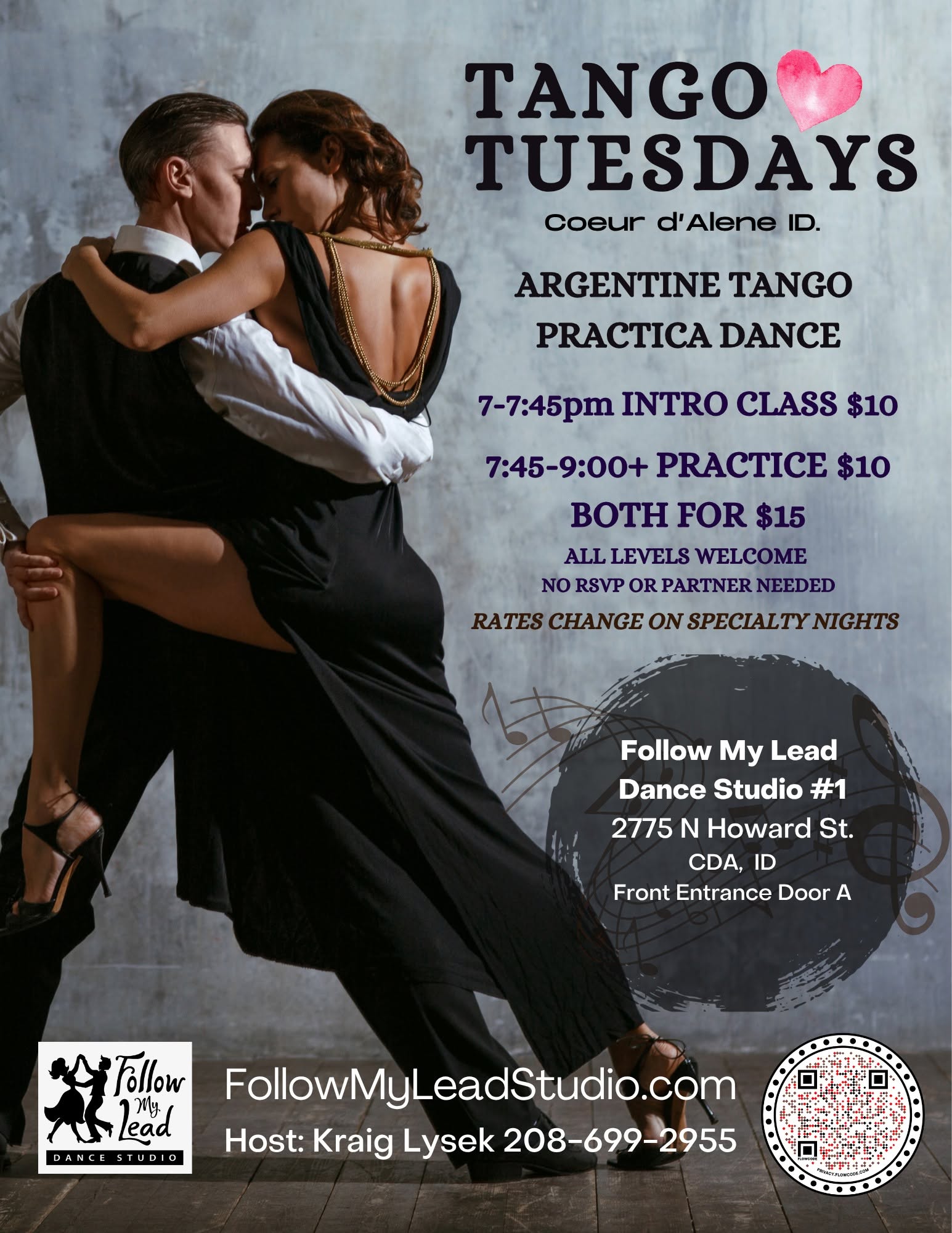 Tango Tuesdays at Follow My Lead — WED 21 OCT