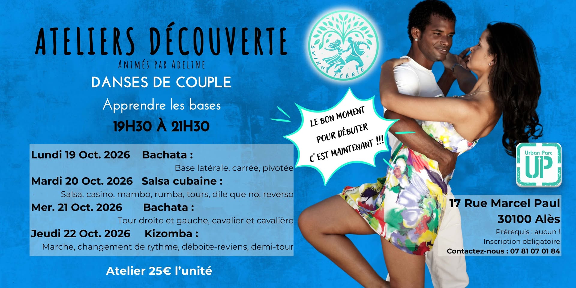 Ateliers découverte Latino / SBK — MON 19 – THU 22 OCT