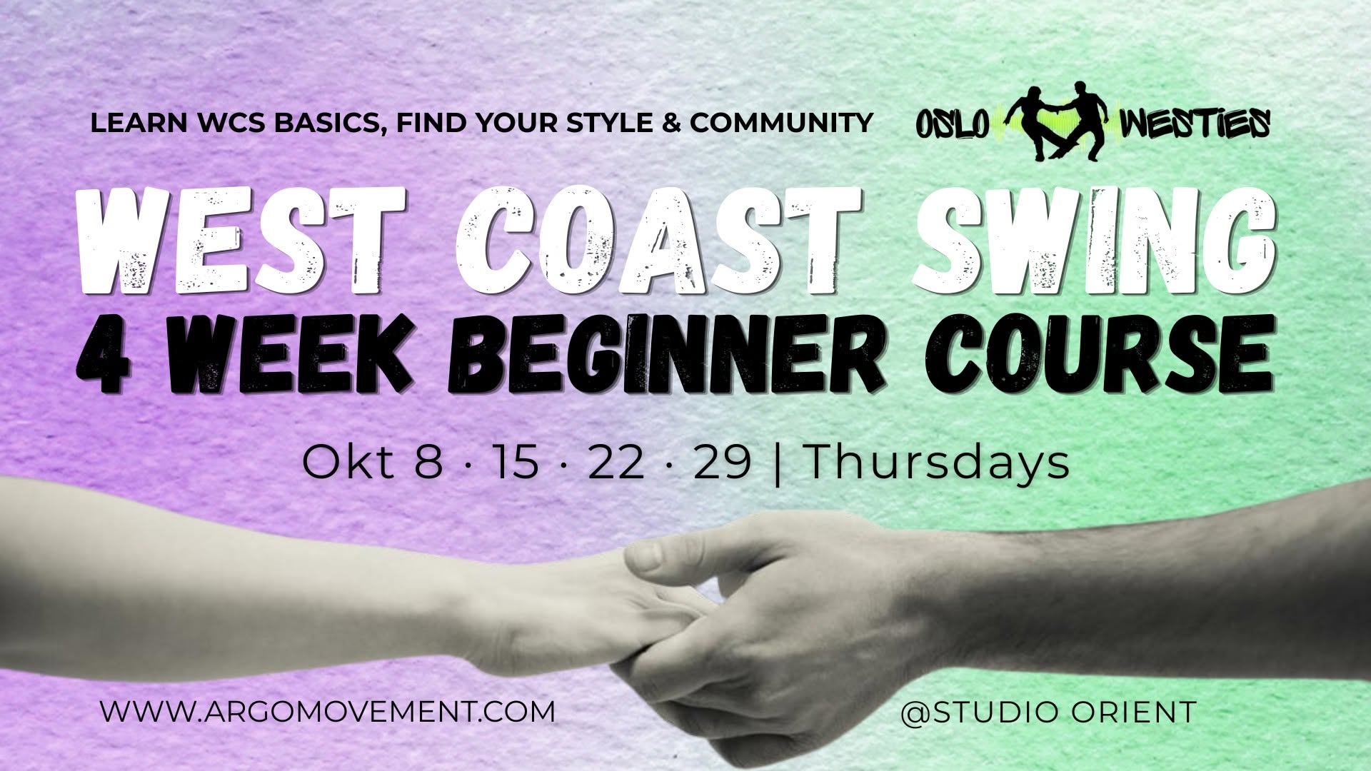 Beginner West Coast Swing Course ( 4 - weeks) — THU 22 OCT