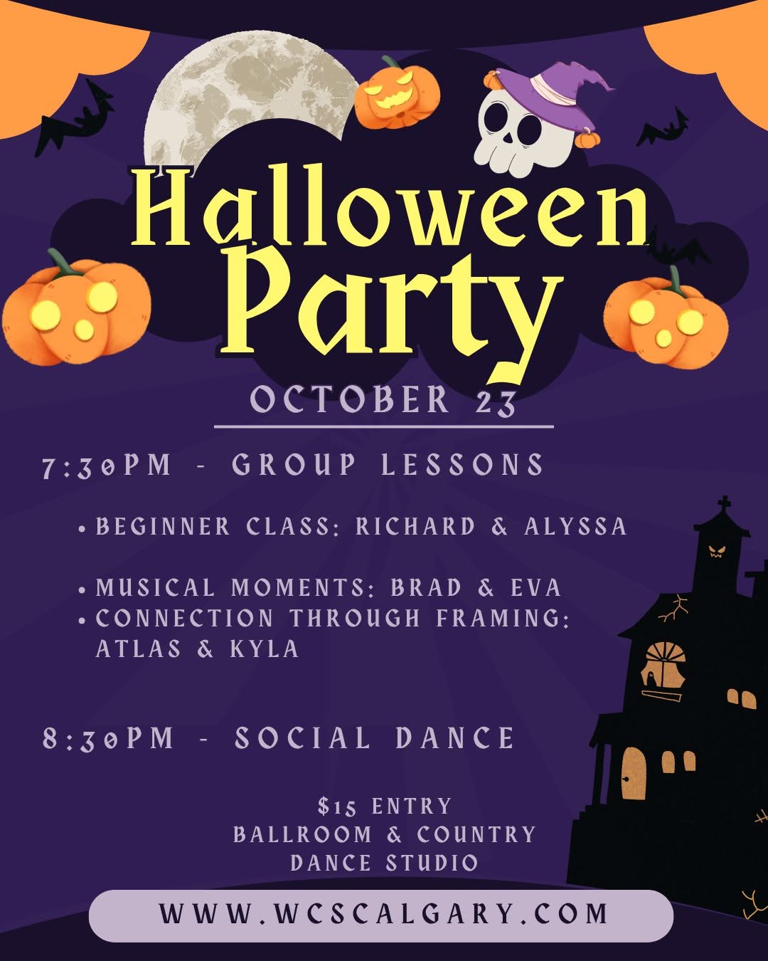 WCS Halloween Party! — SAT 24 OCT