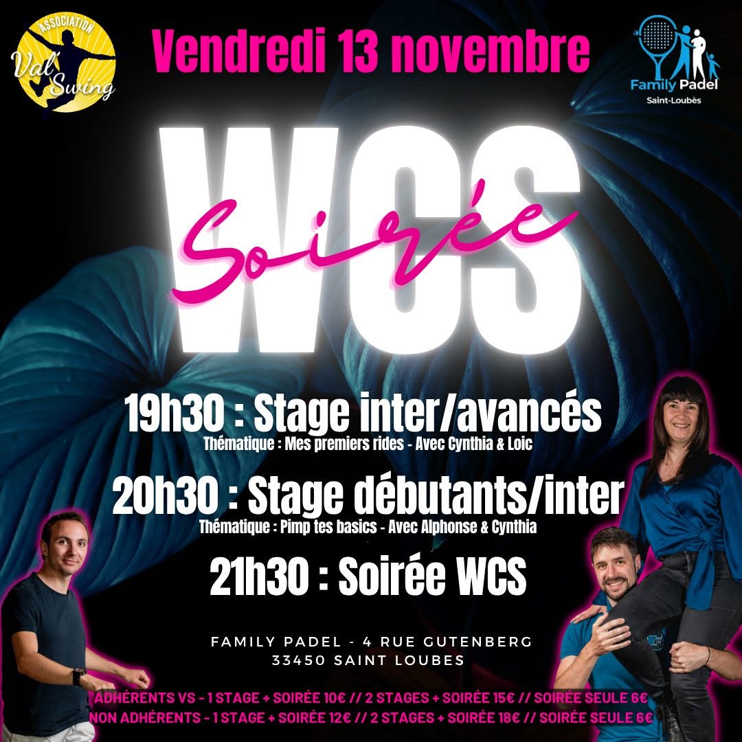 Stage & soirée - West coast swing — FRI 13 NOV