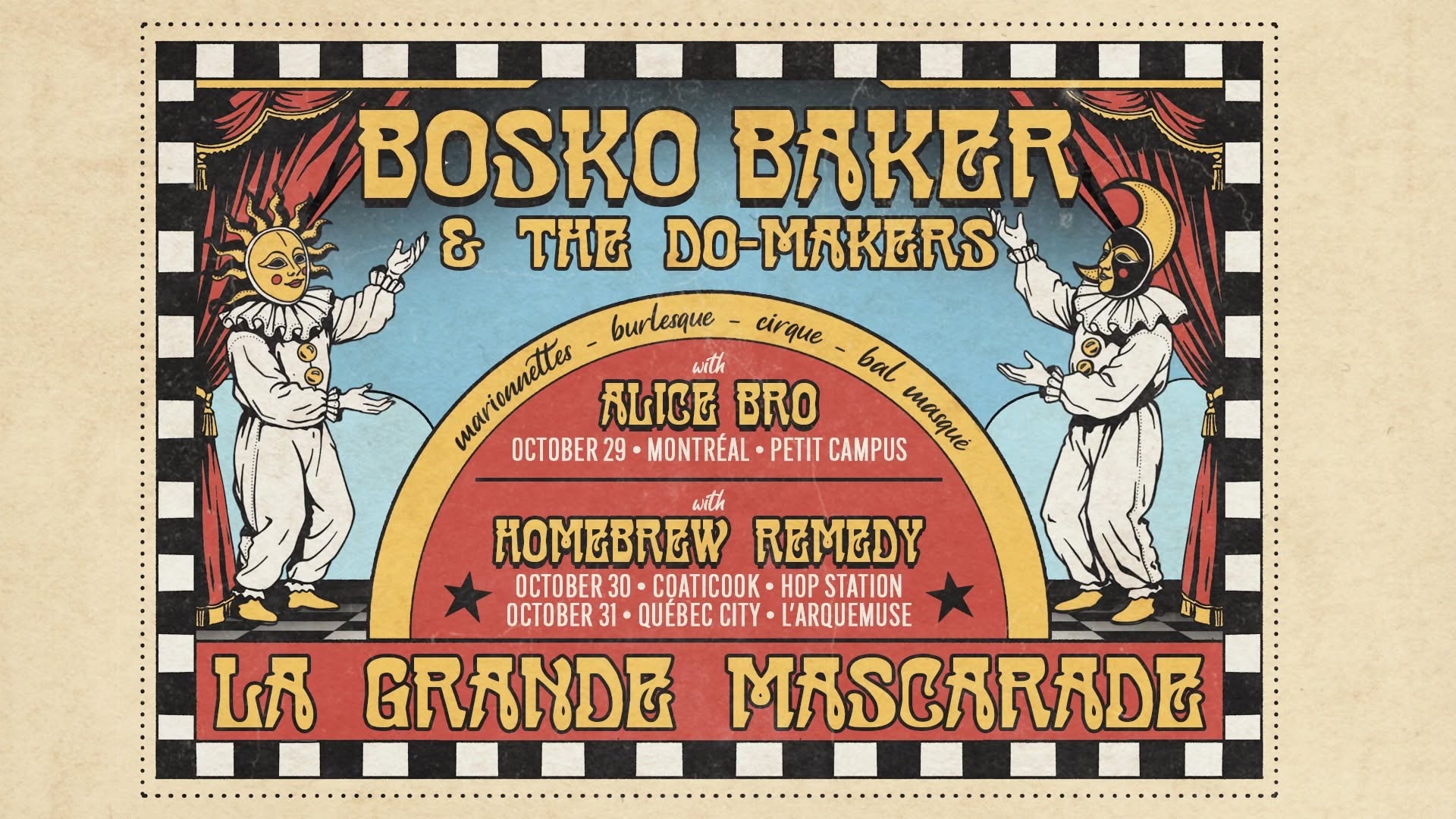 La Grande Mascarade / Lancement d'album !! Bosko Baker + Homebrew Remedy — SAT 31 OCT