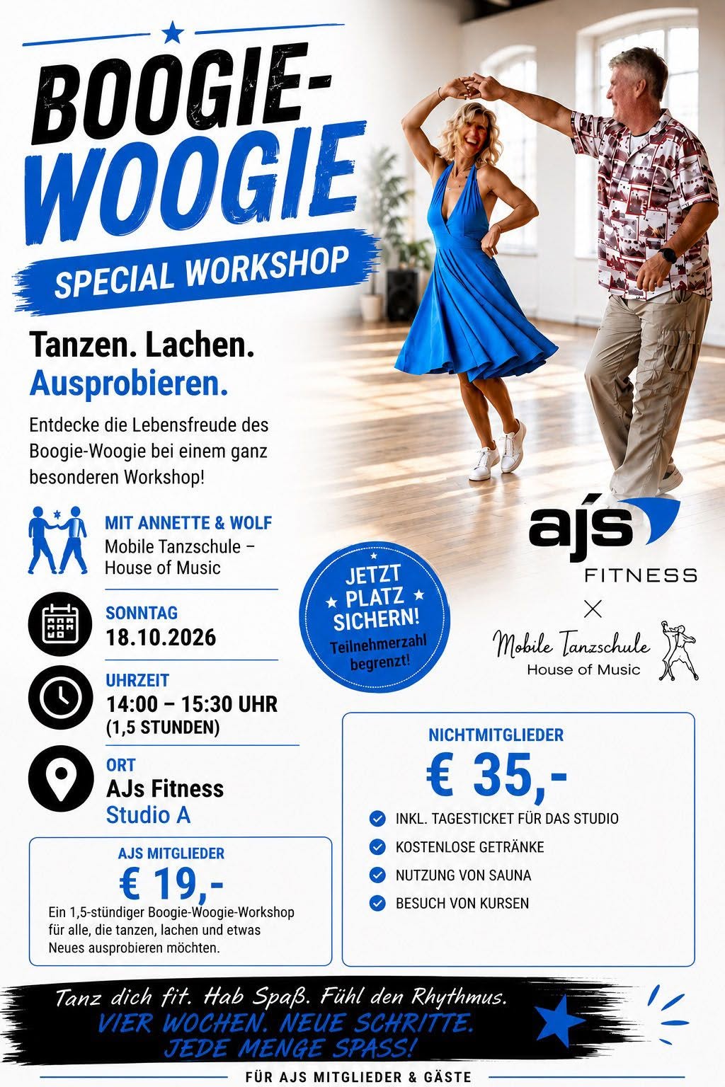 🎶 Boogie-Schnupperkurs im AJs Fitness💃🕺 — SUN 18 OCT