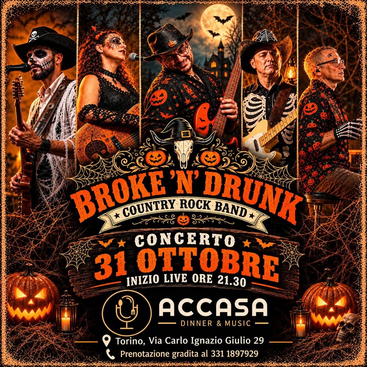 Halloween Country Night Live @Accasa Dinner & Music — SAT 31 OCT