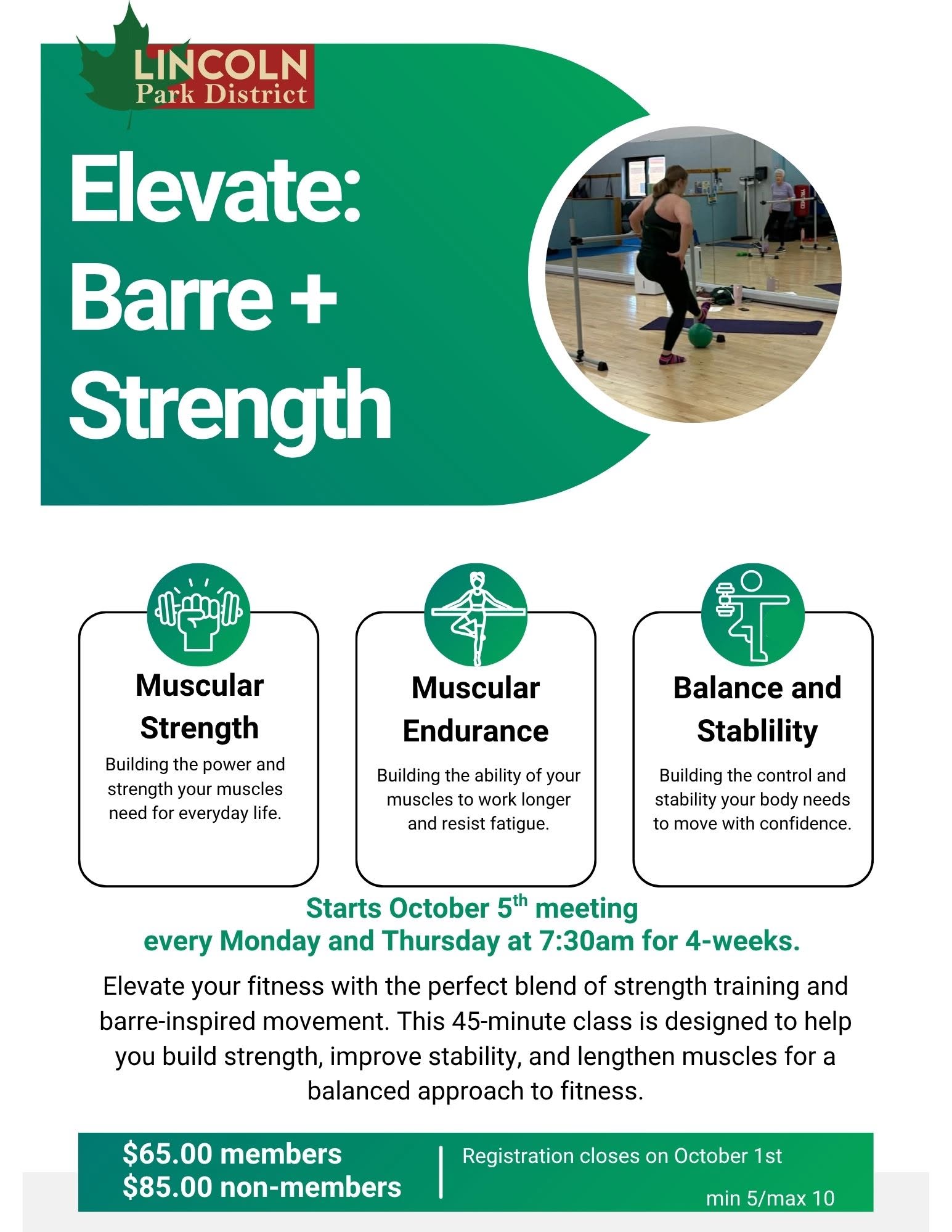 Elevate: BARRE + Strength — MON 19 OCT
