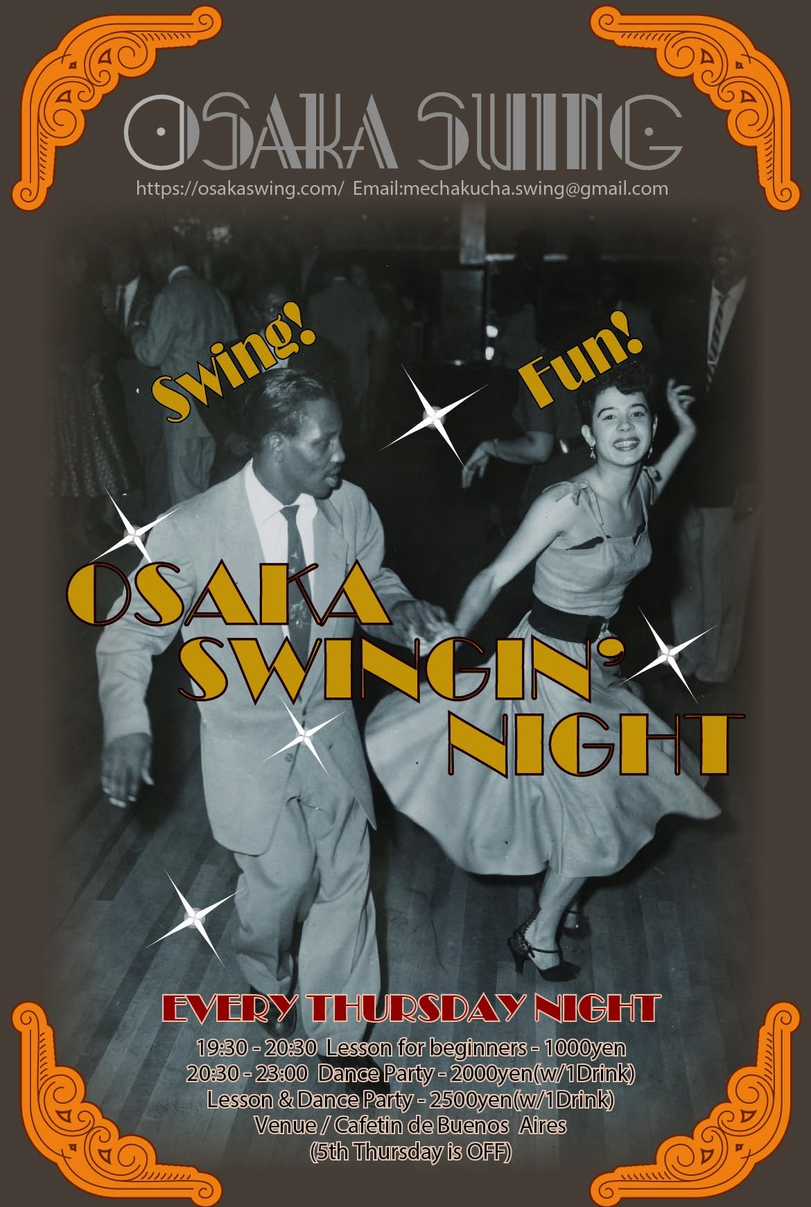 Osaka Swingin' Night☆Every Thursday☆5th week is OFF — THU 22 OCT