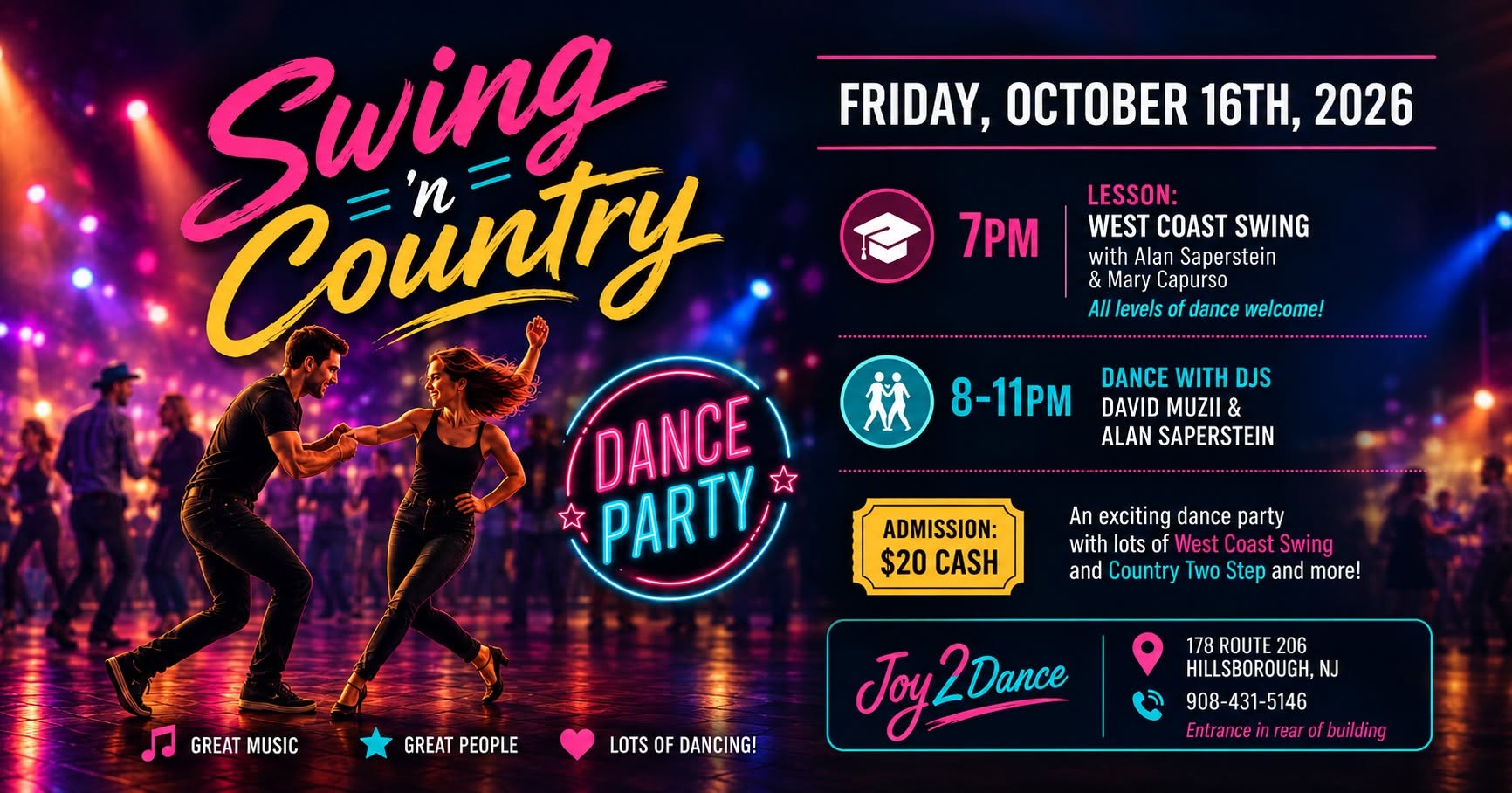 Swing 'n Country Dance Party — FRI 16 – SAT 17 OCT