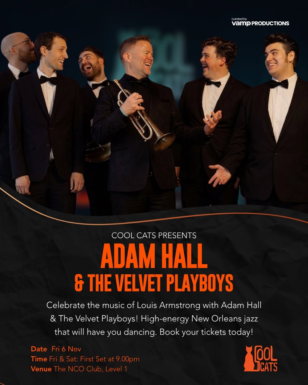 Singapore! Adam Hall & the Velvet Playboys! One night only! — FRI 6 NOV