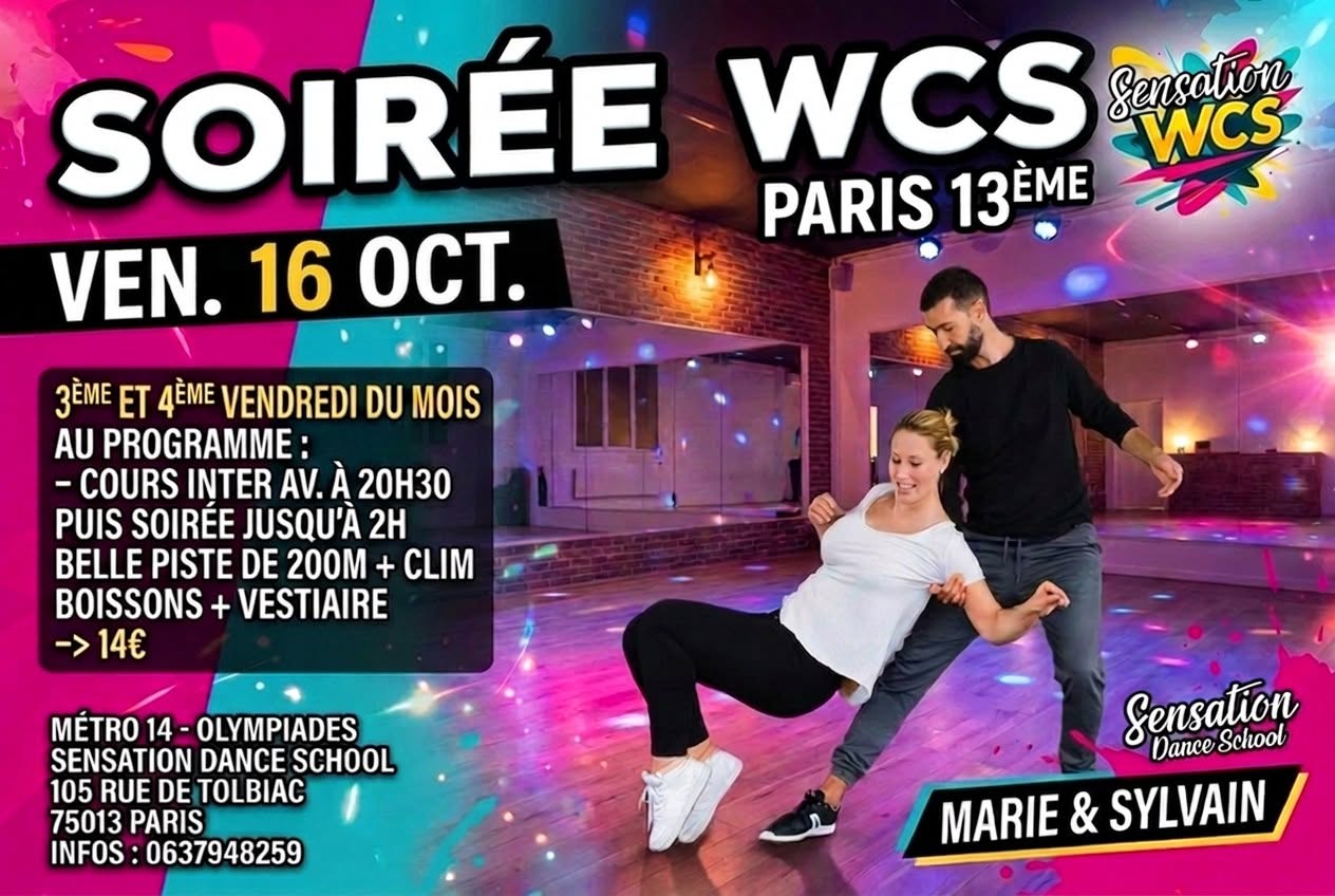 Cours + Soirée WCS Olympiades Paris XIII — FRI 23 – SAT 24 OCT