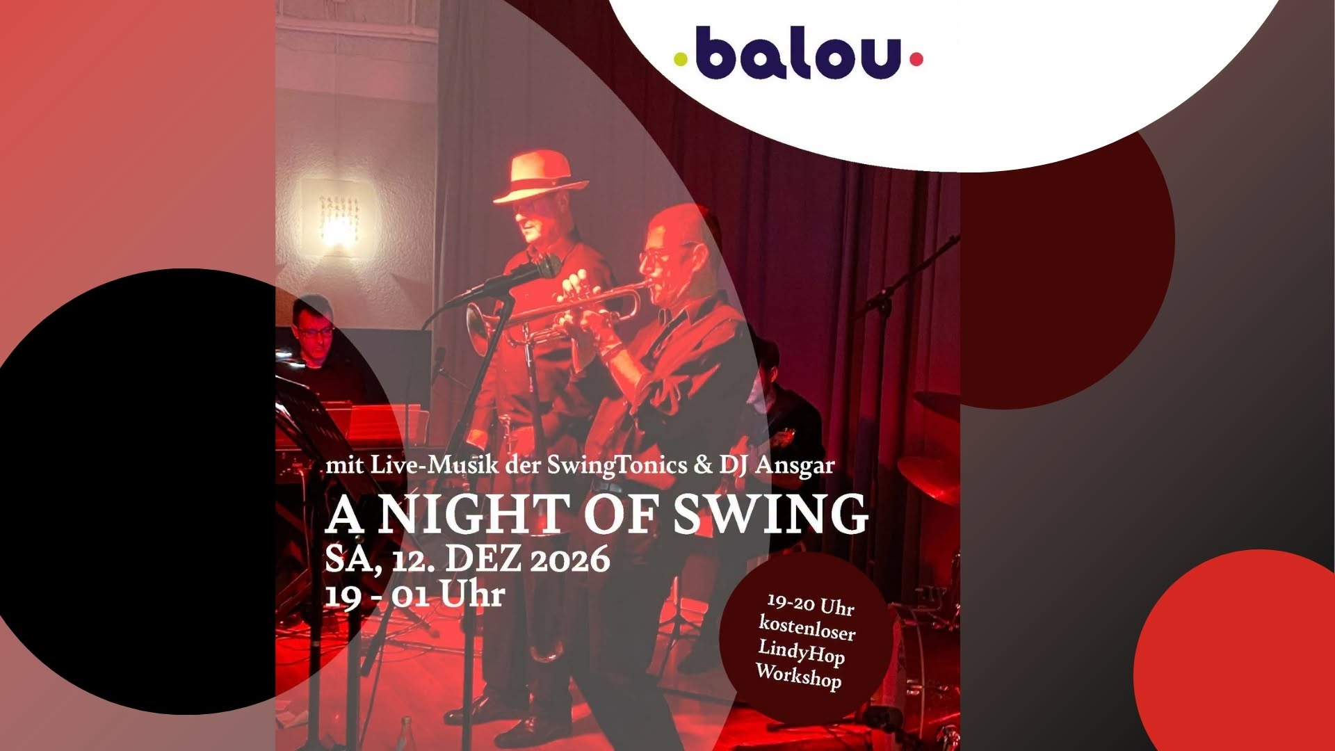 A Night Of Swing im balou — SAT 12 – SUN 13 DEC