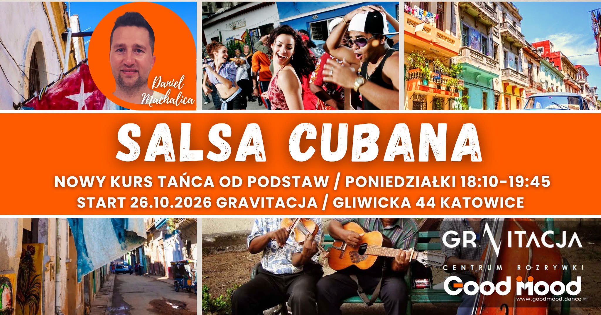 SALSA CUBANA OD PODSTAW ★ NOWY KURS TAŃCA ★ Poniedziałki 18:10 ★ 26.10.2026 ★ Good Mood Gliwicka 44 — MON 26 OCT – MON 9 NOV