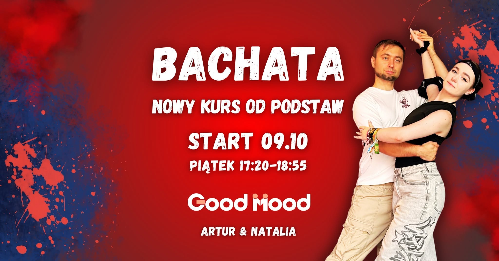 BACHATA od Podstaw ★ NOWY Kurs Tańca ★ Piątek 1,5h ★ 17:20-18:55 ★ 09.10.26 Paderewskiego35 Katowice — FRI 9 – FRI 23 OCT