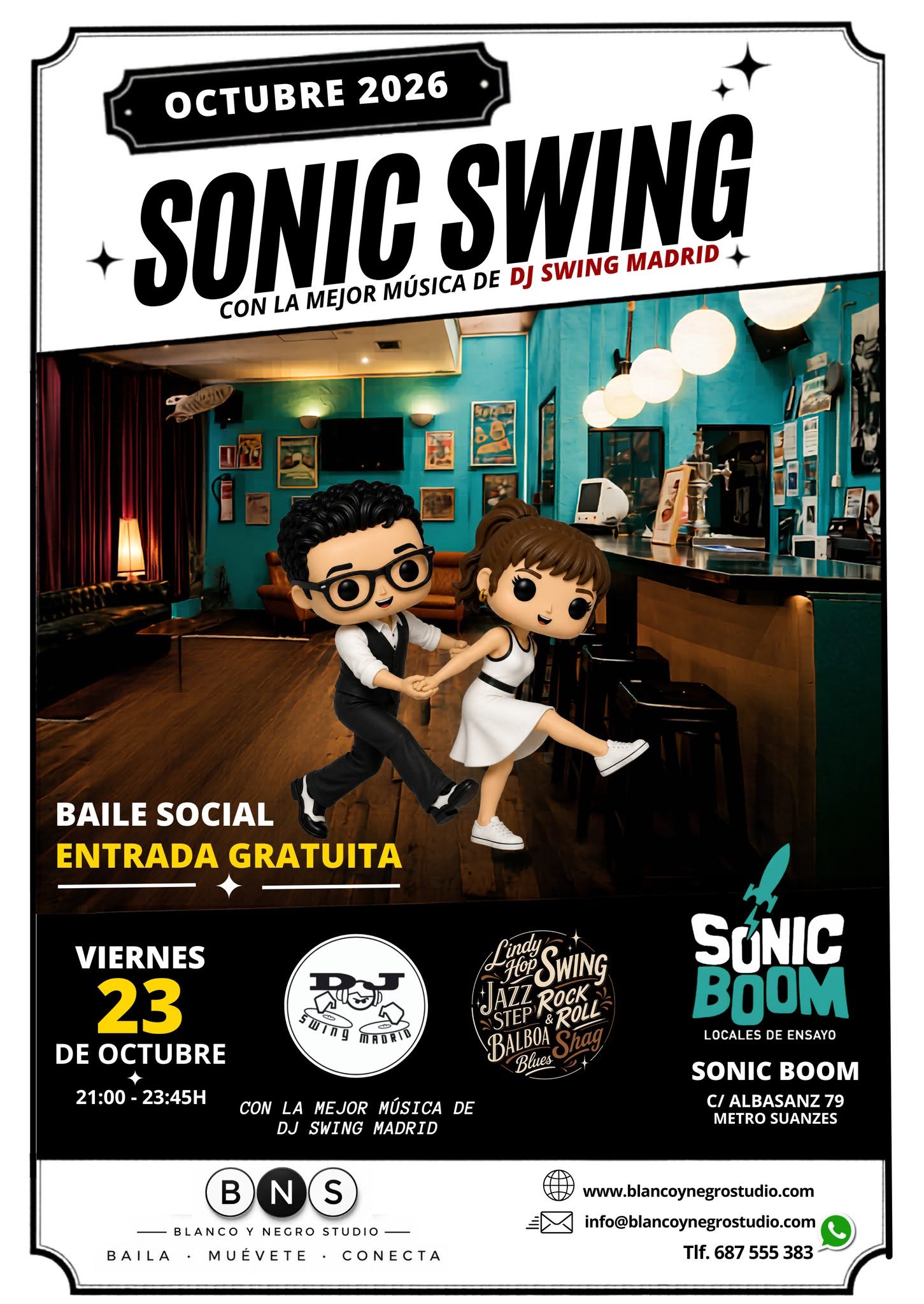Sonic Swing. Fiesta Total Swing, Rock & Roll y Blues. Entrada Gratuita. — FRI 23 OCT