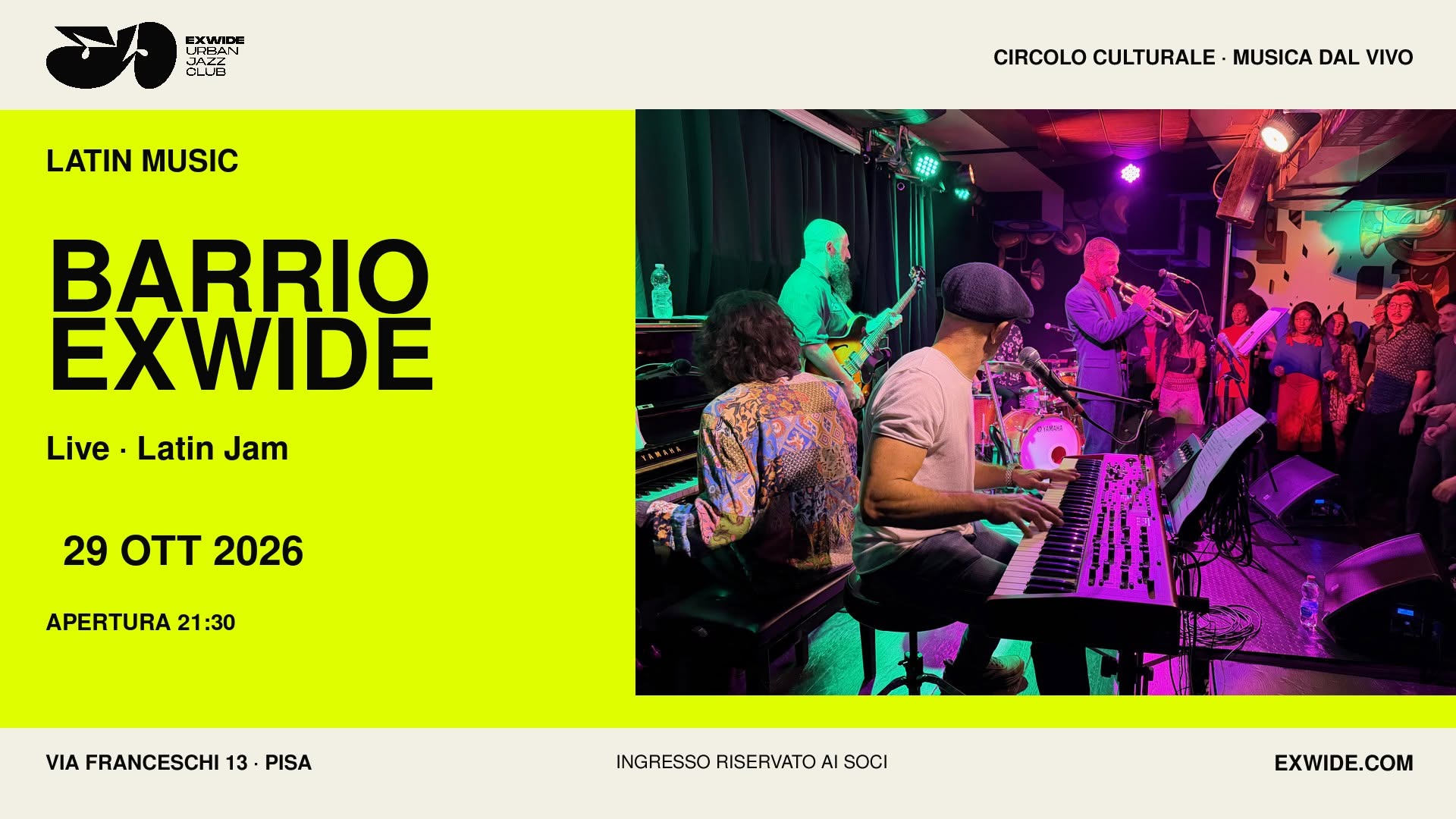 BARRIO EXWIDE – Live & Latin Jam — THU 29 OCT