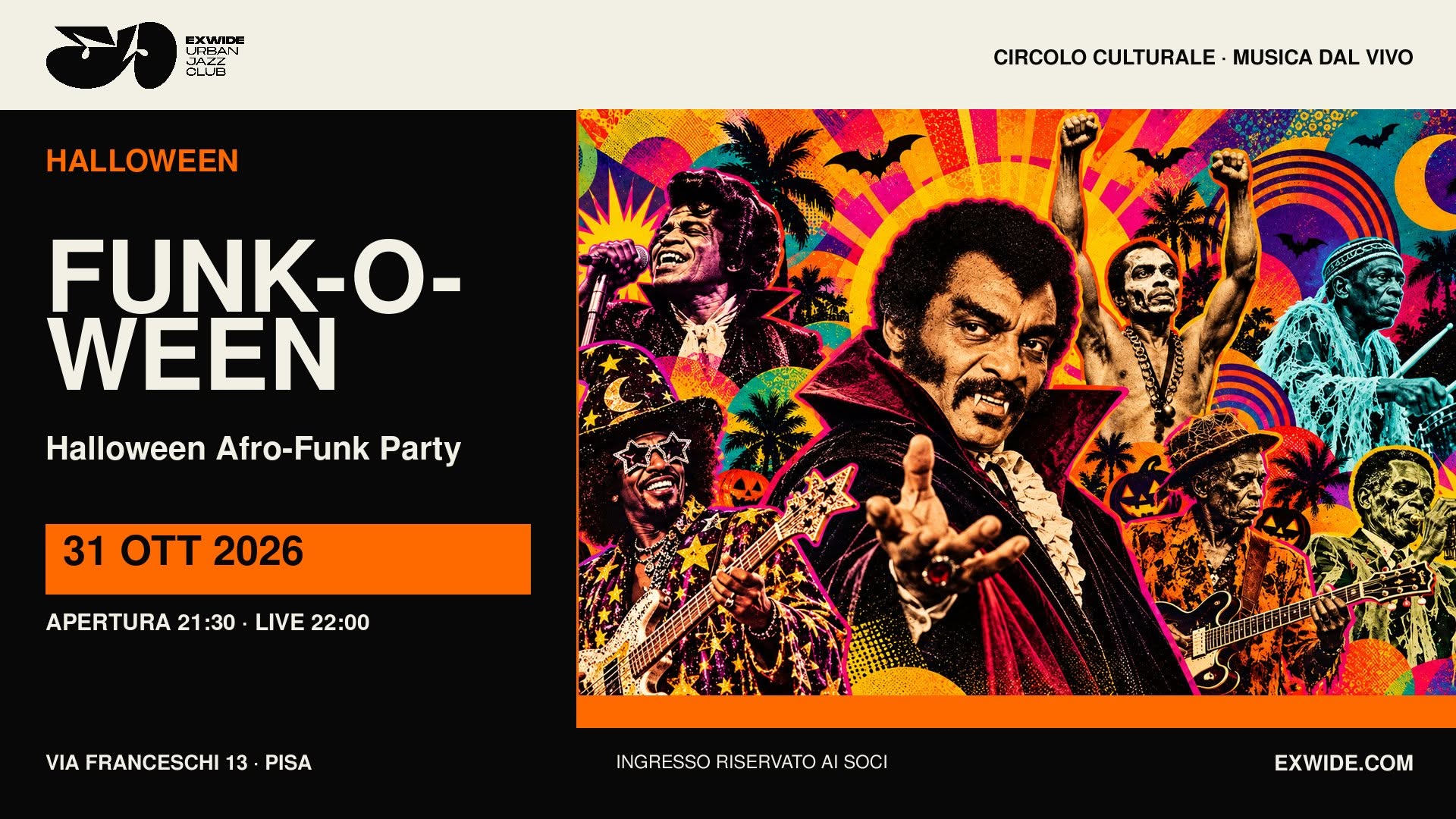 FUNK-O-WEEN — A Funky Halloween Dancing Party — SAT 31 OCT