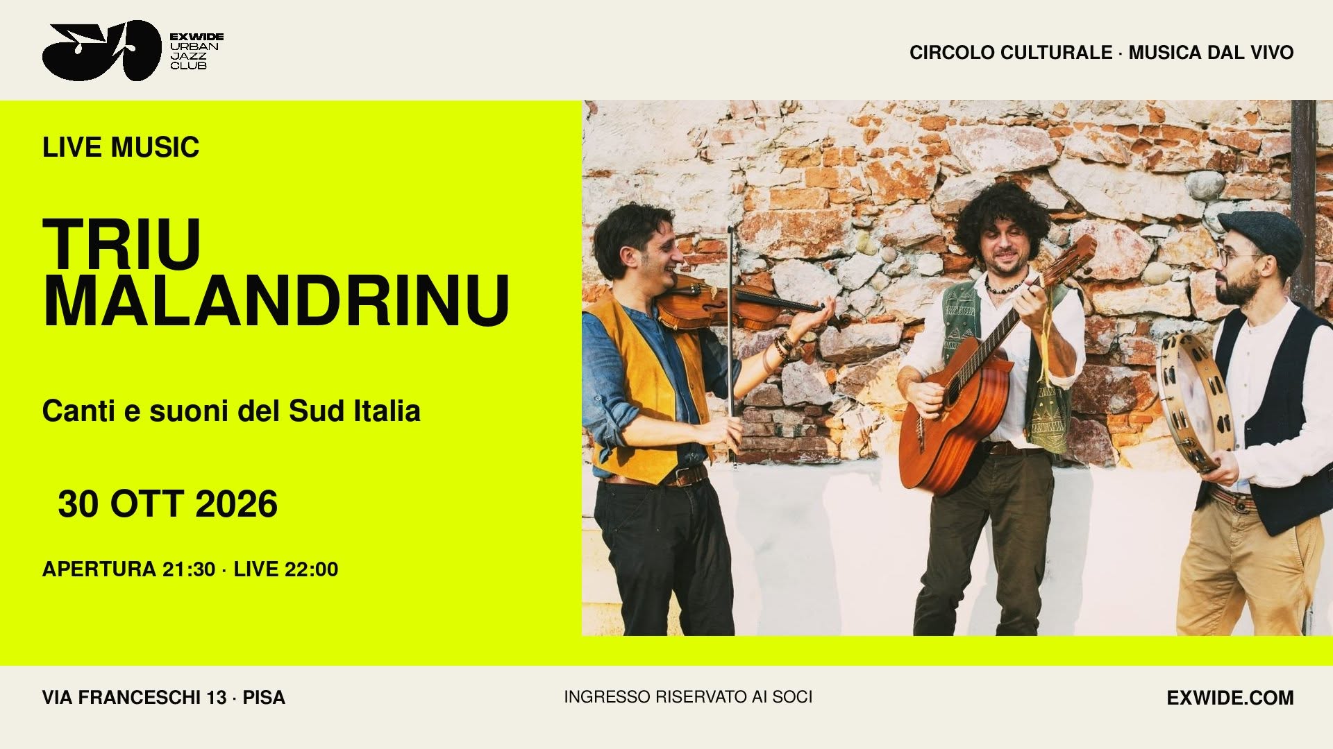 TRIU MALANDRINU – Canti e suoni del Sud Italia — FRI 30 OCT